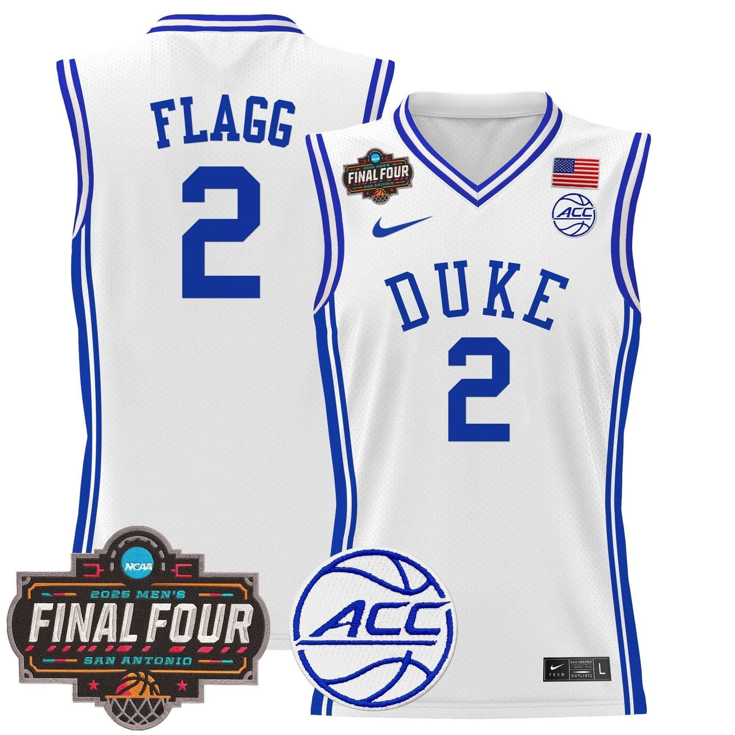 Men's Duke Blue Devils 2025 Final Four Patch Basketball Jersey - All Stitched
