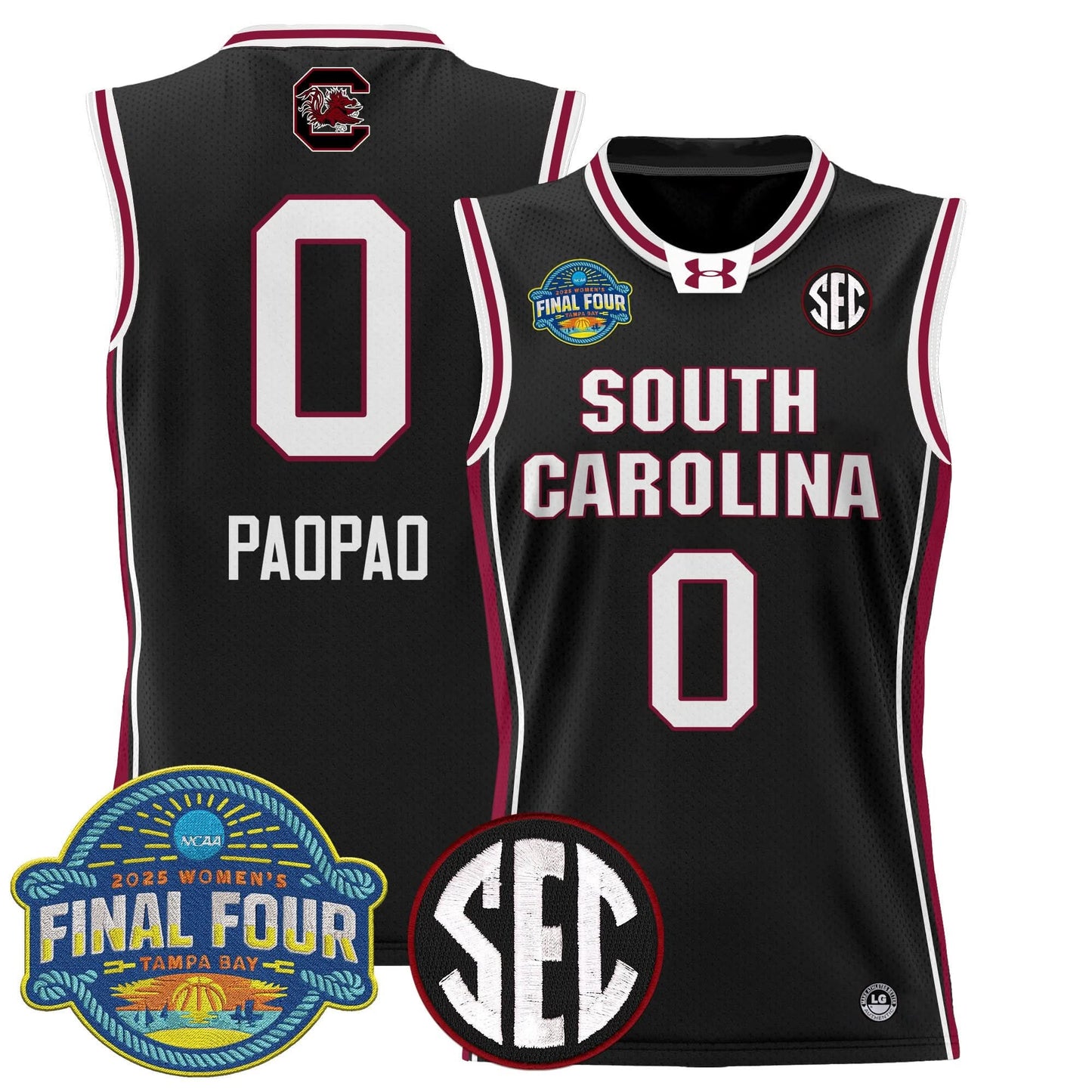 Men's Size - South Carolina Gamecocks 2025 Sec Women's Final Four Patch Lightweight Basketball Jersey - All Stitched