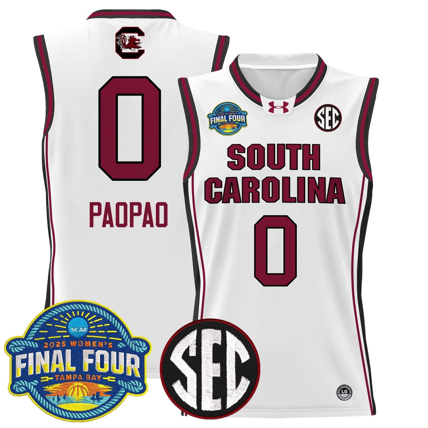 Men's Size - South Carolina Gamecocks 2025 Sec Women's Final Four Patch Lightweight Basketball Jersey - All Stitched