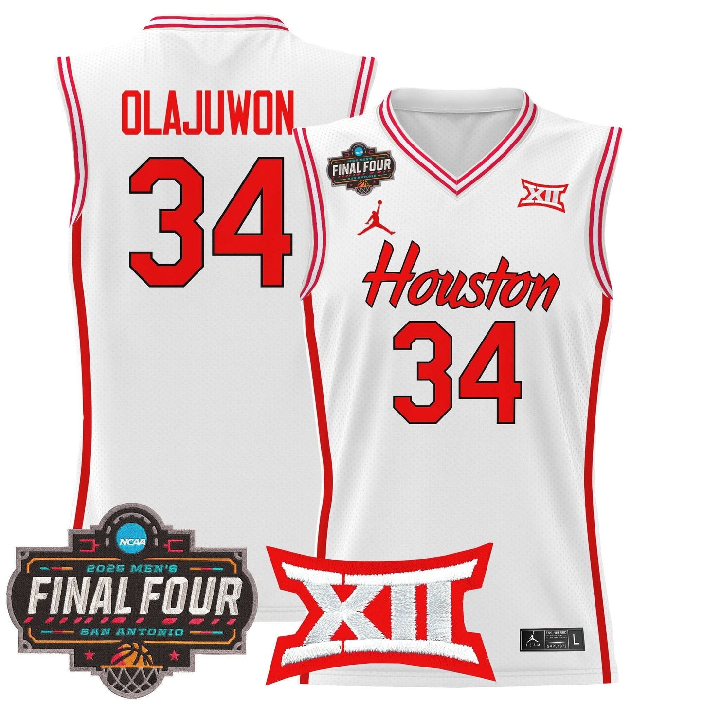 Men's Houston Cougars 2025 Final Four Patch Basketball Jersey - All Stitched