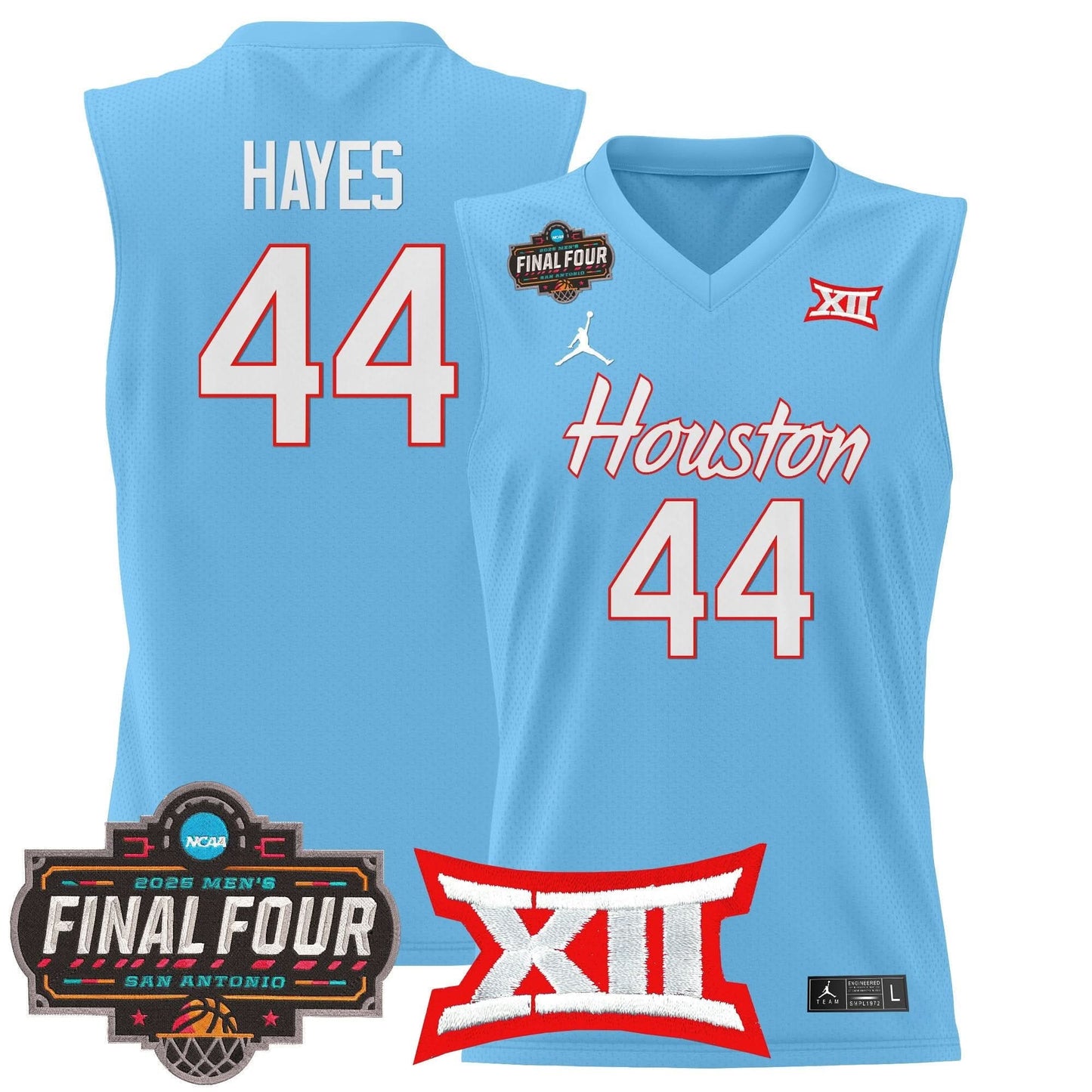Men's Houston Cougars 2025 Final Four Patch Basketball Jersey - All Stitched