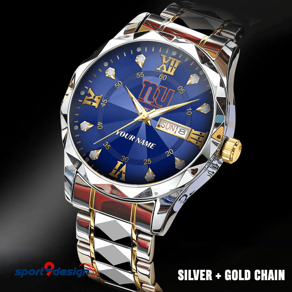 New York Giants - American Football Men Luxury Hand Watch All Team Custom Any Name Gift For Fan - Limited Edition
