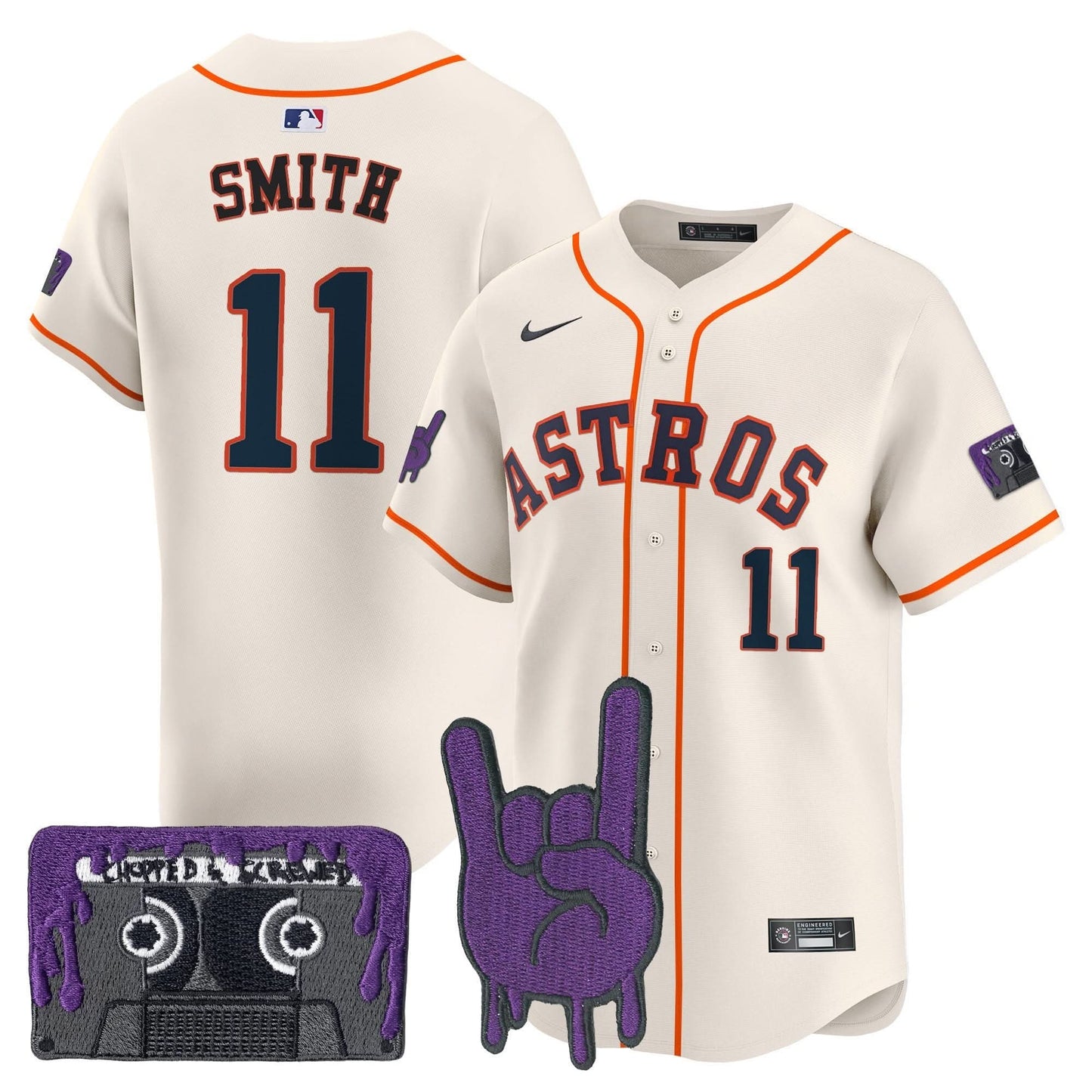 Men's Houston Astros DJ Screw Patch Vapor Premier Limited Jersey - All Stitched