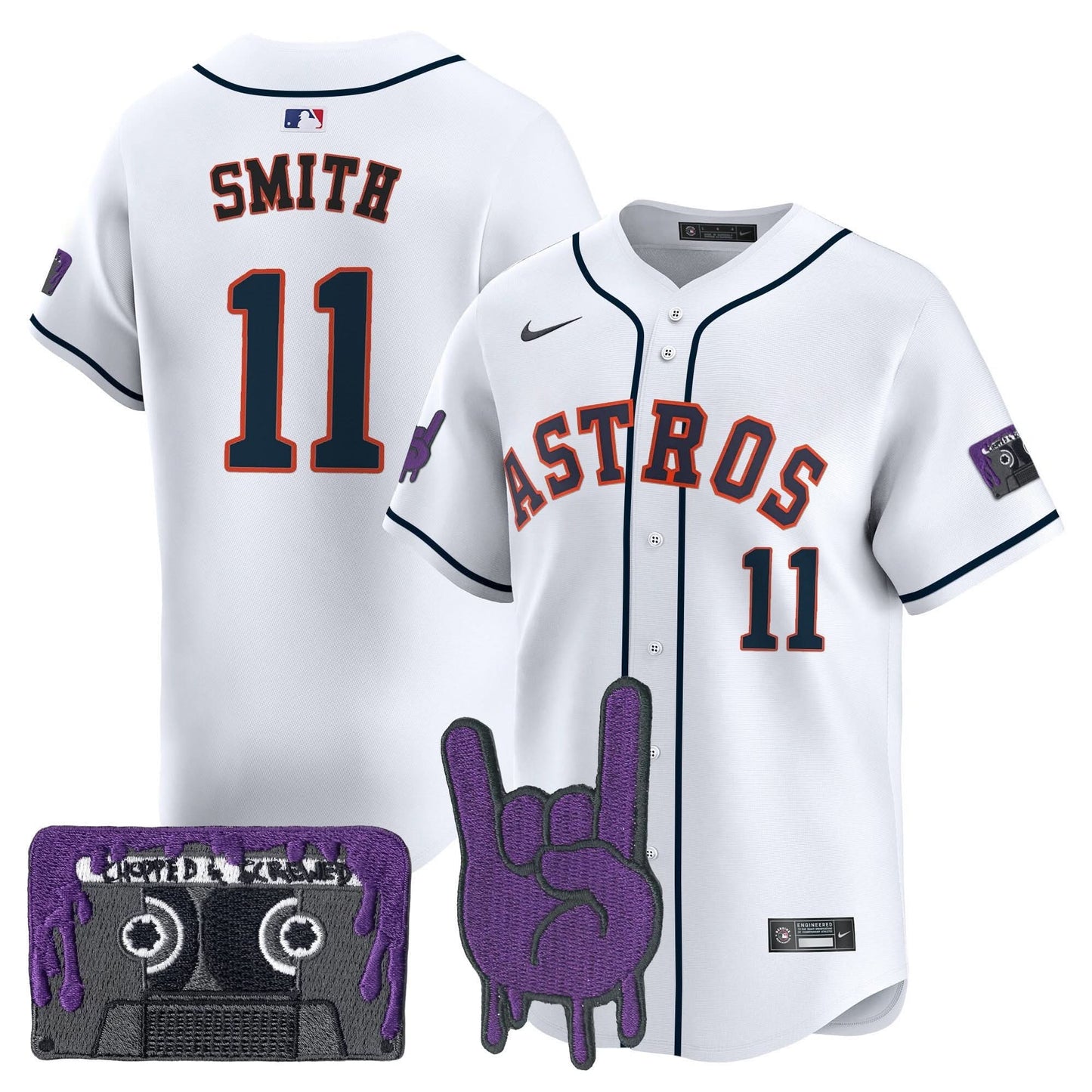 Men's Houston Astros DJ Screw Patch Vapor Premier Limited Jersey - All Stitched