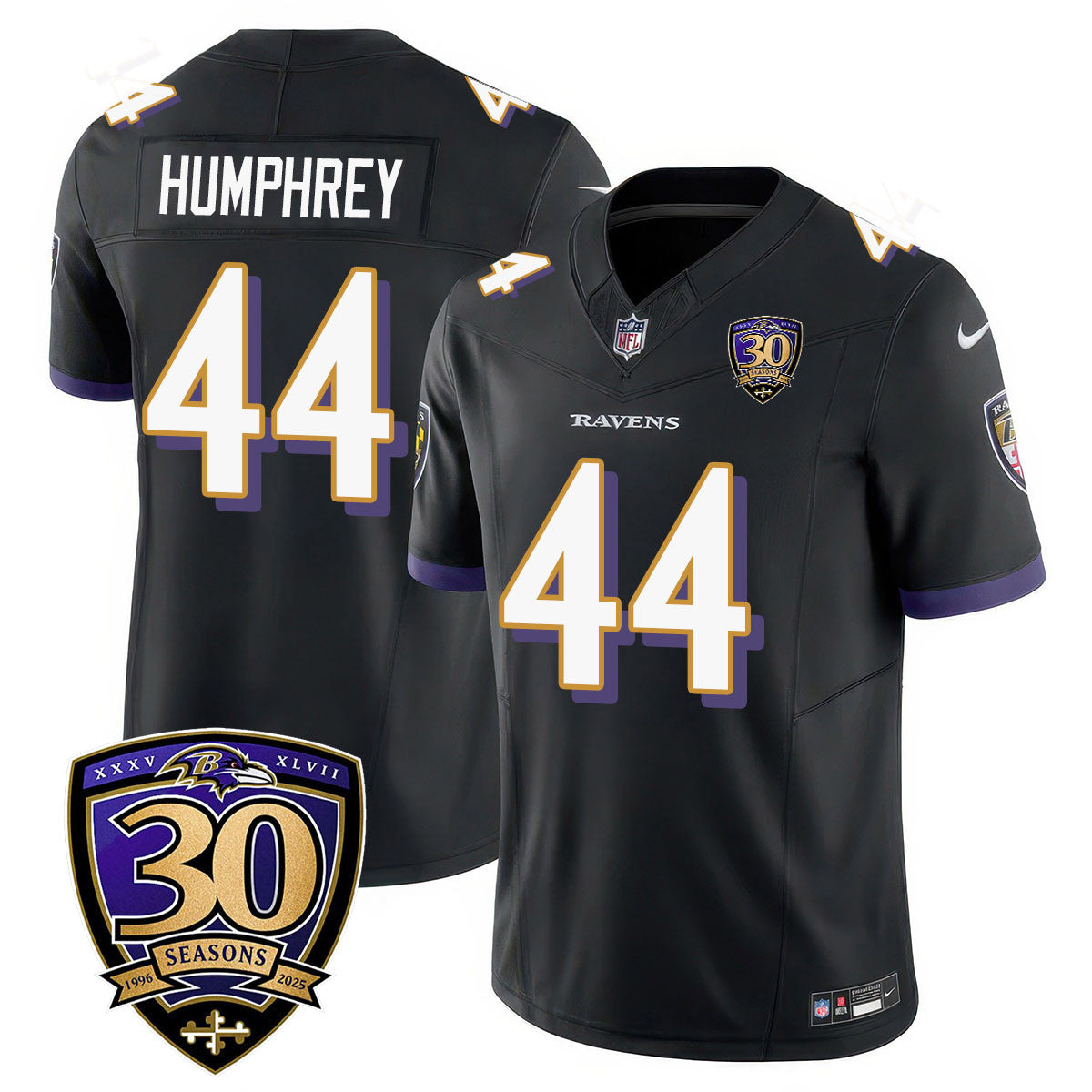 Men's Baltimore Ravens Limited 30th Season Jersey - All Stitched