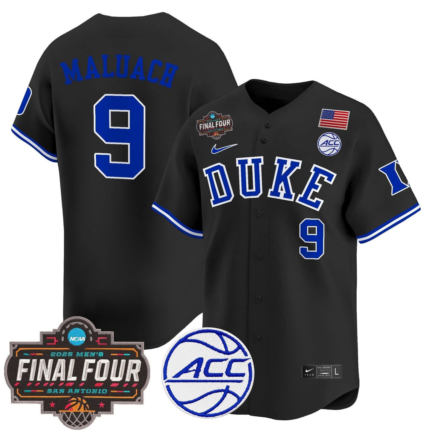 Men's Duke Blue Devils 2025 Final Four Patch Vapor Baseball Jersey - All Stitched