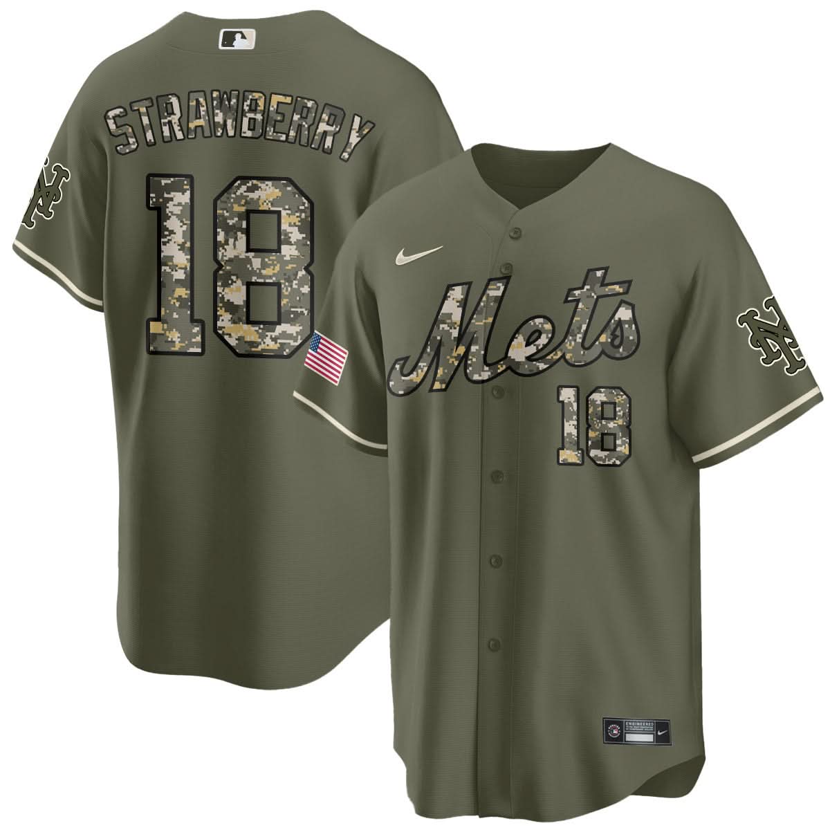 New York Mets 2025 Sean Manaea Camo Jersey - All Stitched