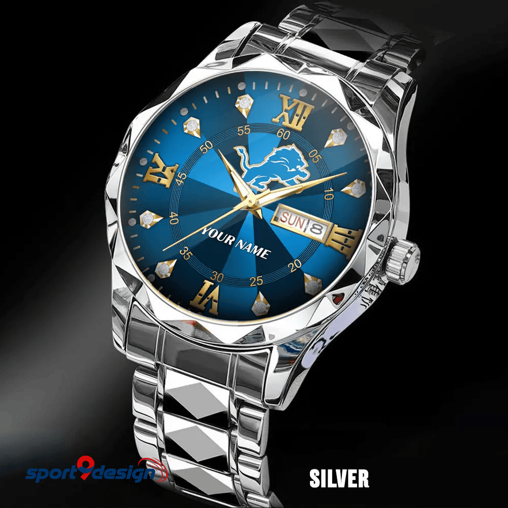 Detroit Lions - American Football Men Luxury Hand Watch All Team Custom Any Name Gift For Fan - Limited Edition