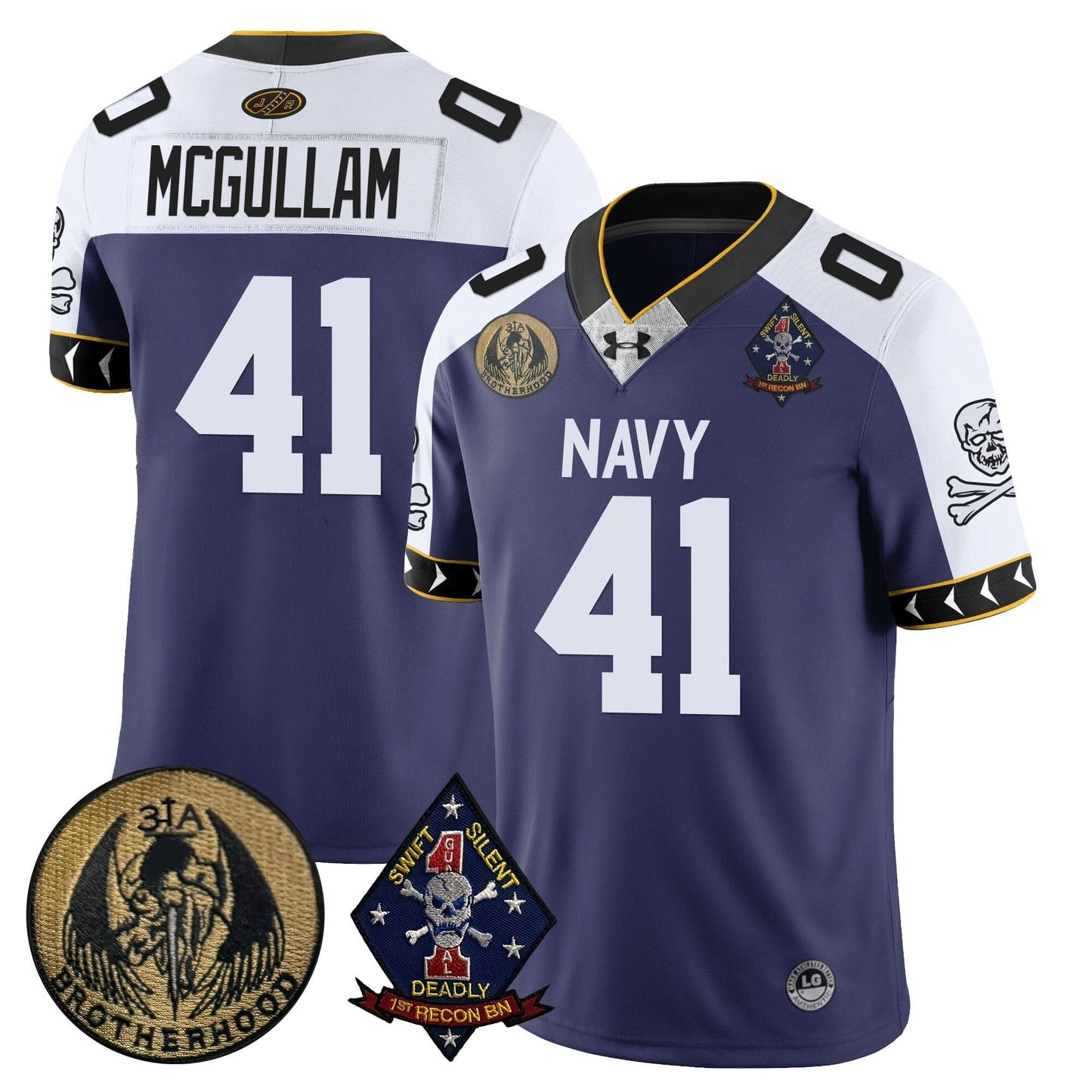 Men's Navy Midshipmen Lacrosse Jolly Rogers Vapor Limited Jersey - All Stitched
