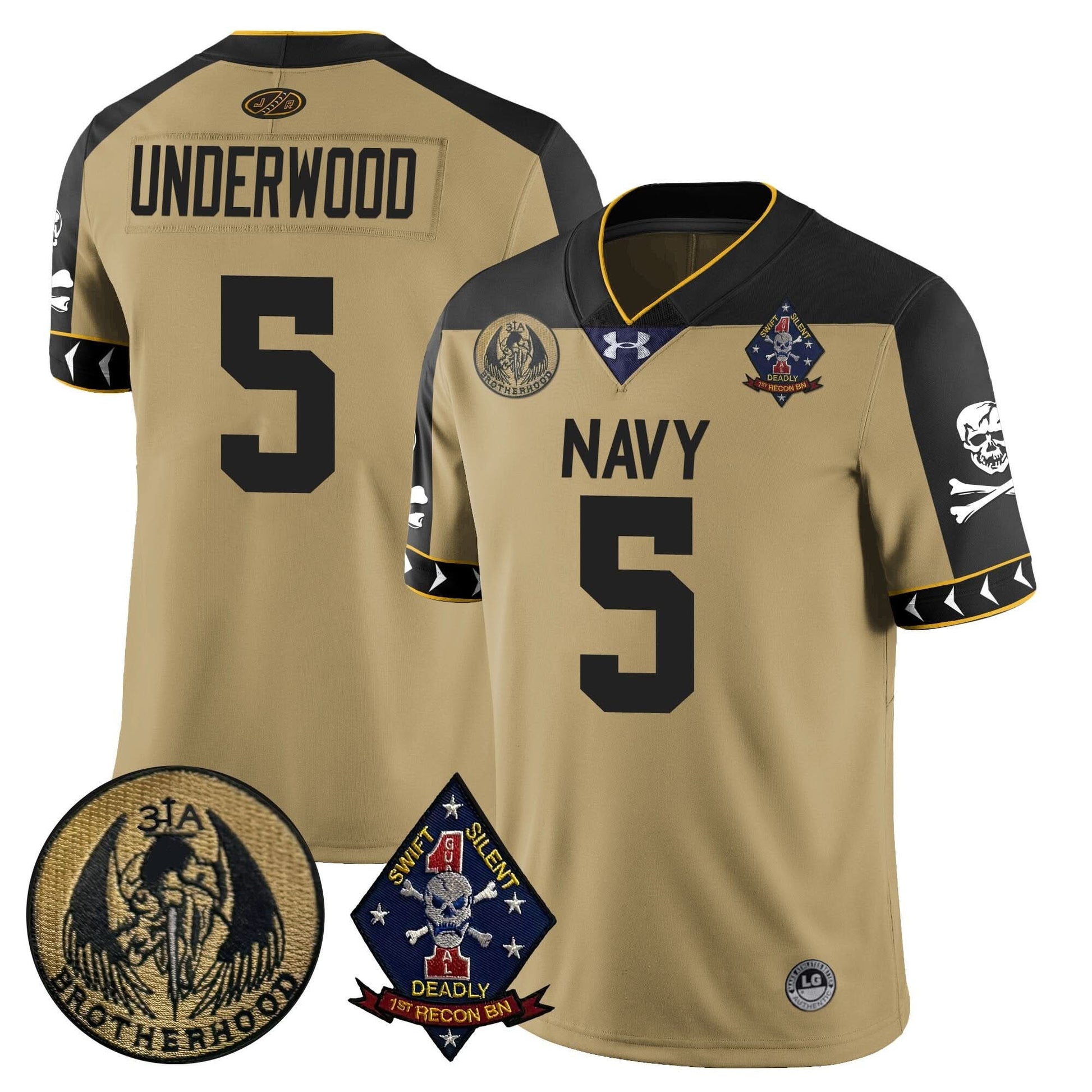 Men's Navy Midshipmen Lacrosse Jolly Rogers Vapor Limited Jersey - All Stitched