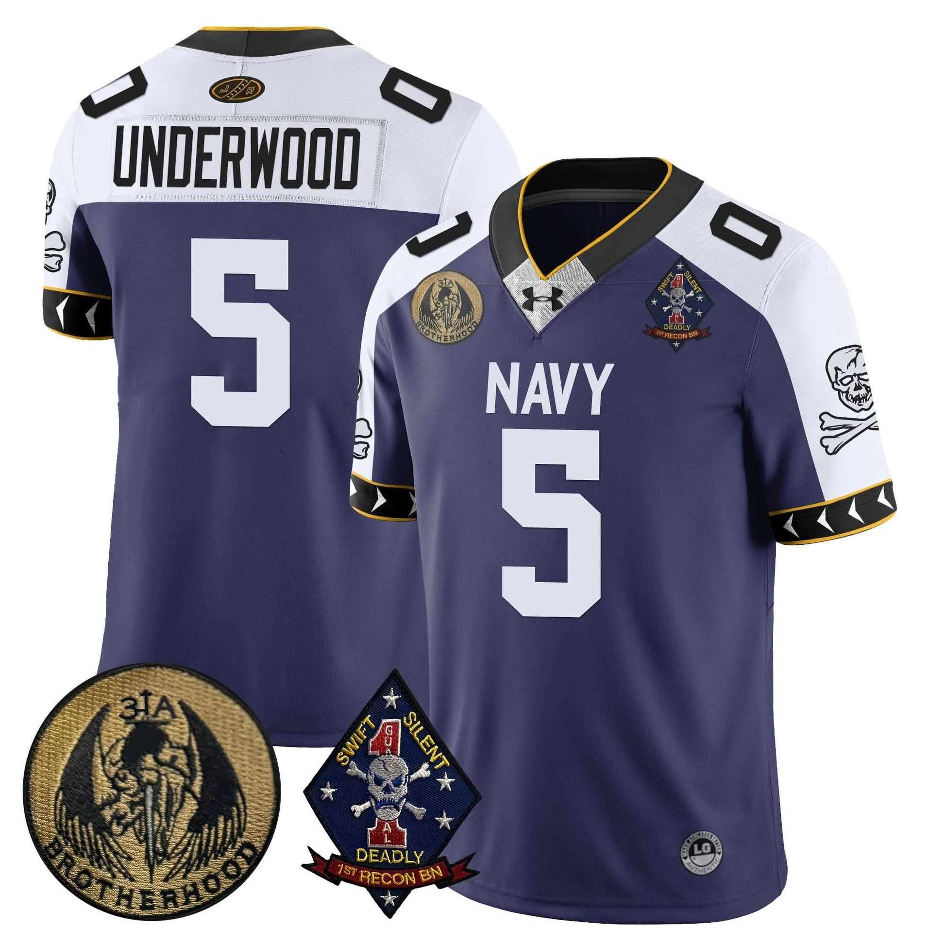 Men's Navy Midshipmen Lacrosse Jolly Rogers Vapor Limited Jersey - All Stitched
