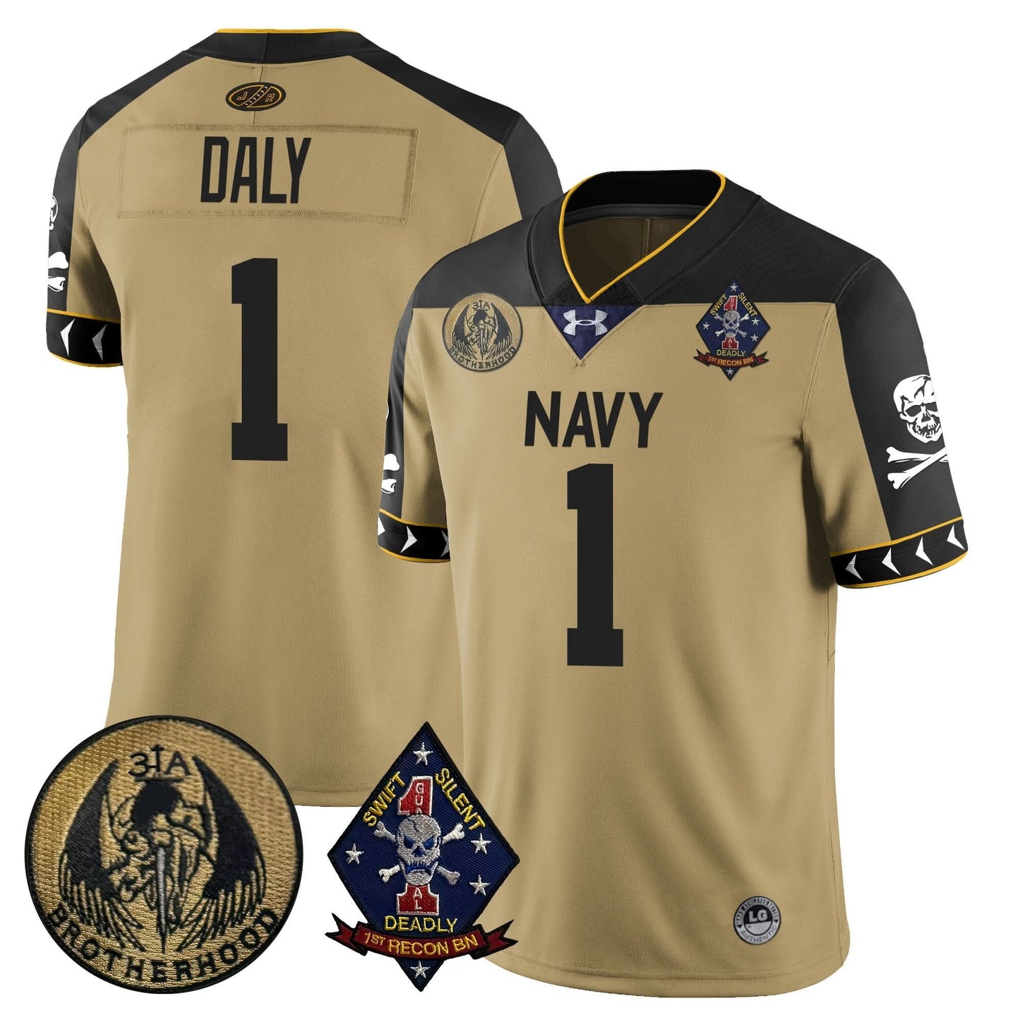 Men's Navy Midshipmen Lacrosse Jolly Rogers Vapor Limited Jersey - All Stitched