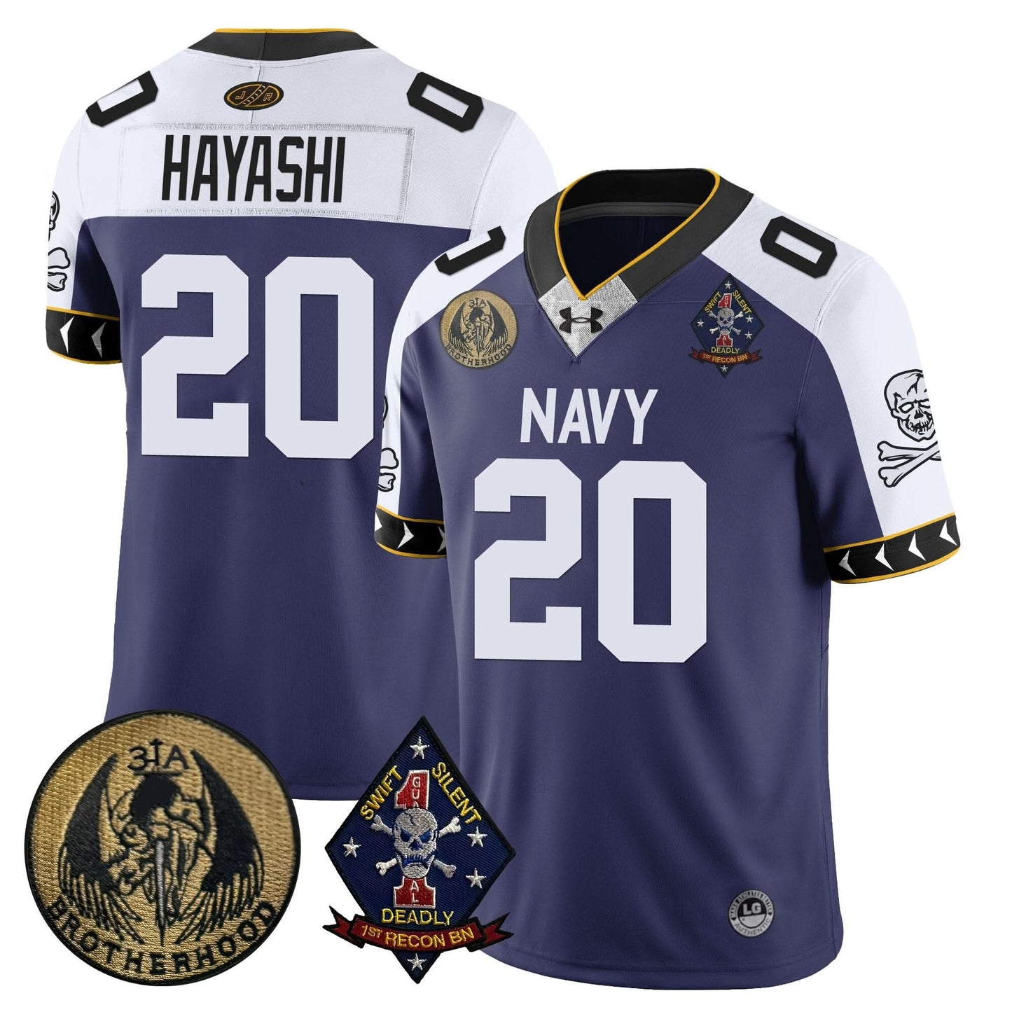 Men's Navy Midshipmen Lacrosse Jolly Rogers Vapor Limited Jersey - All Stitched