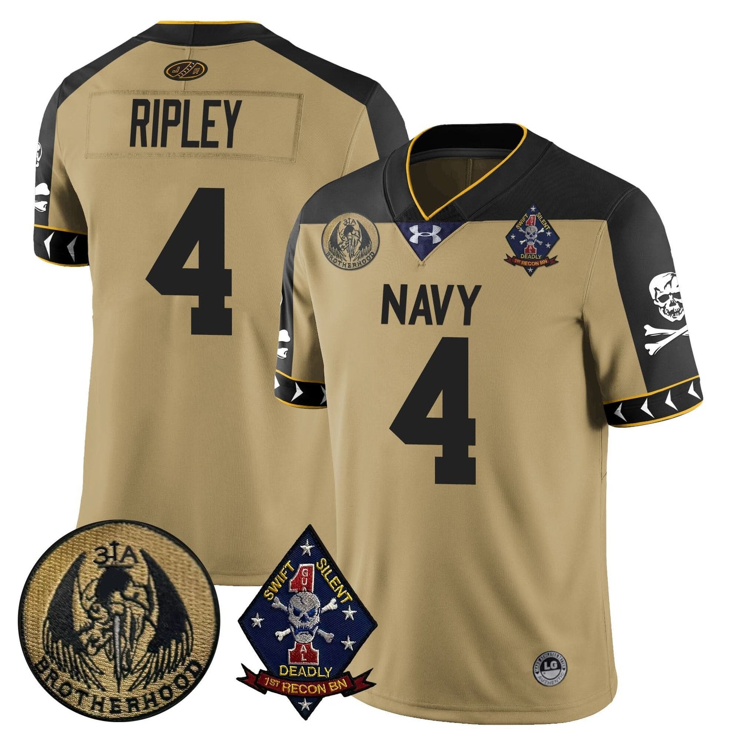 Men's Navy Midshipmen Lacrosse Jolly Rogers Vapor Limited Jersey - All Stitched