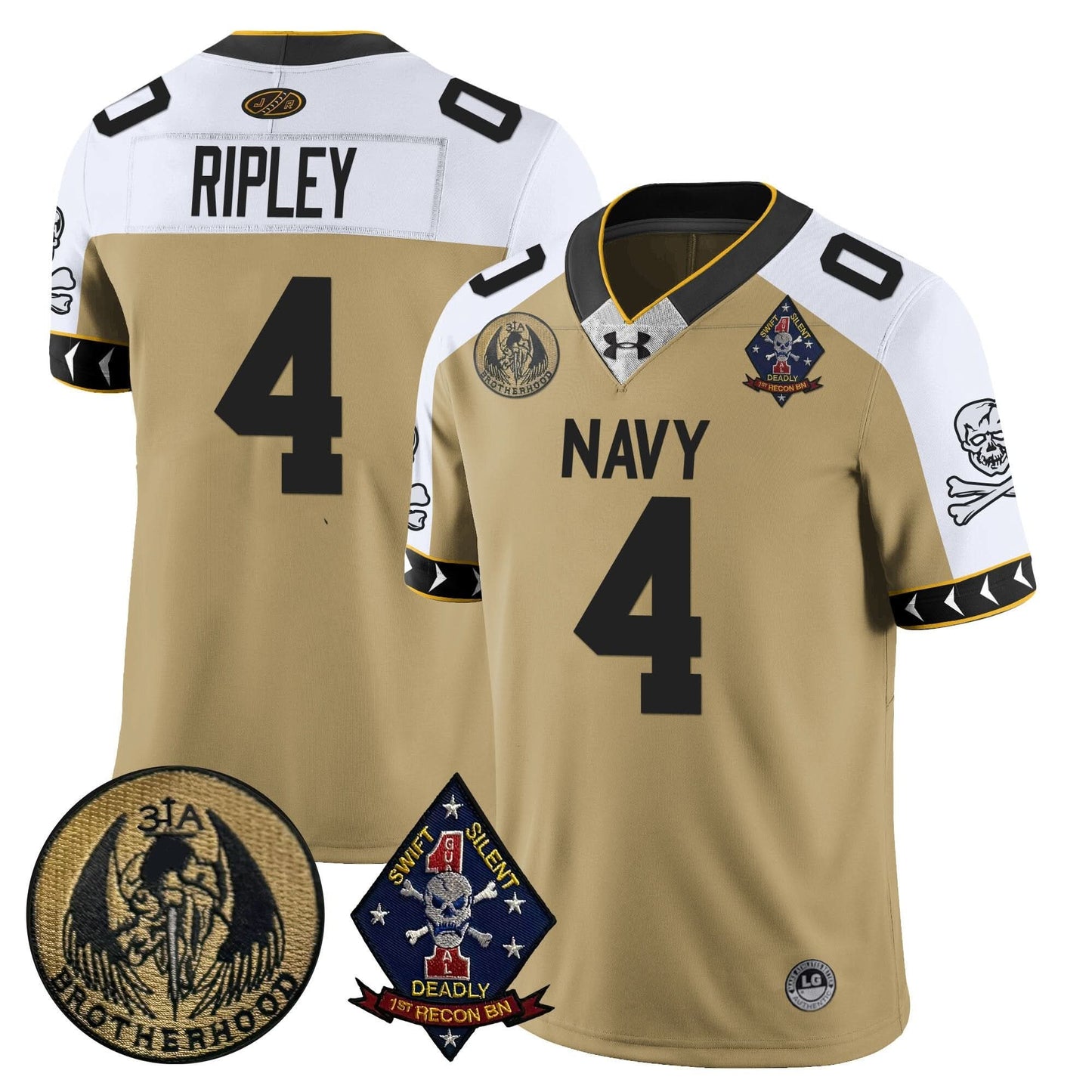 Men's Navy Midshipmen Lacrosse Jolly Rogers Vapor Limited Jersey - All Stitched