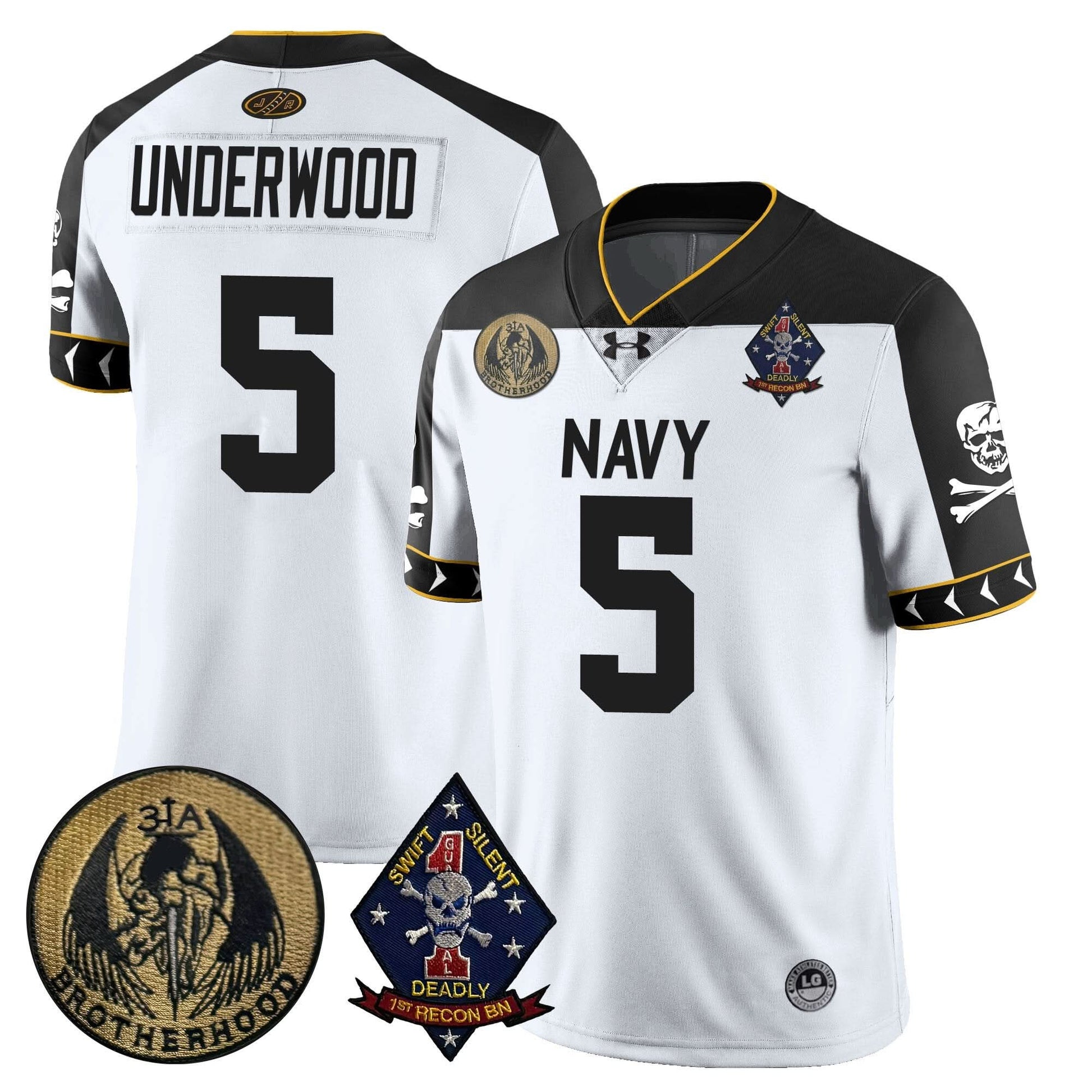 Men's Navy Midshipmen Lacrosse Jolly Rogers Vapor Limited Jersey - All Stitched