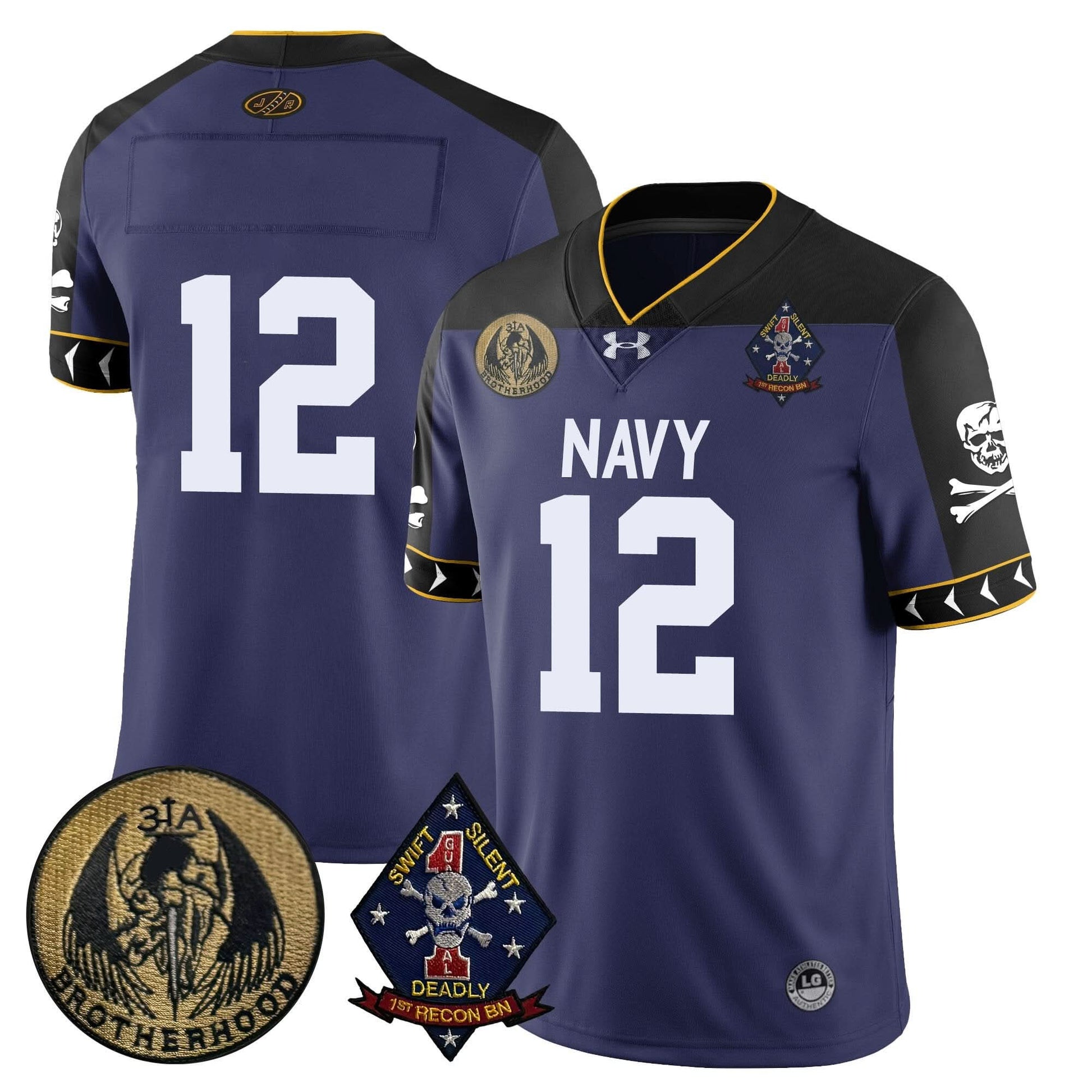 Men's Navy Midshipmen Lacrosse Jolly Rogers Vapor Limited Jersey - All Stitched