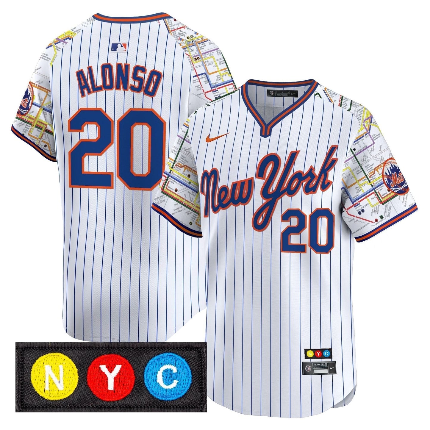 Men's New York Mets Subway Style Vapor Premier Limited Jersey - Stitched