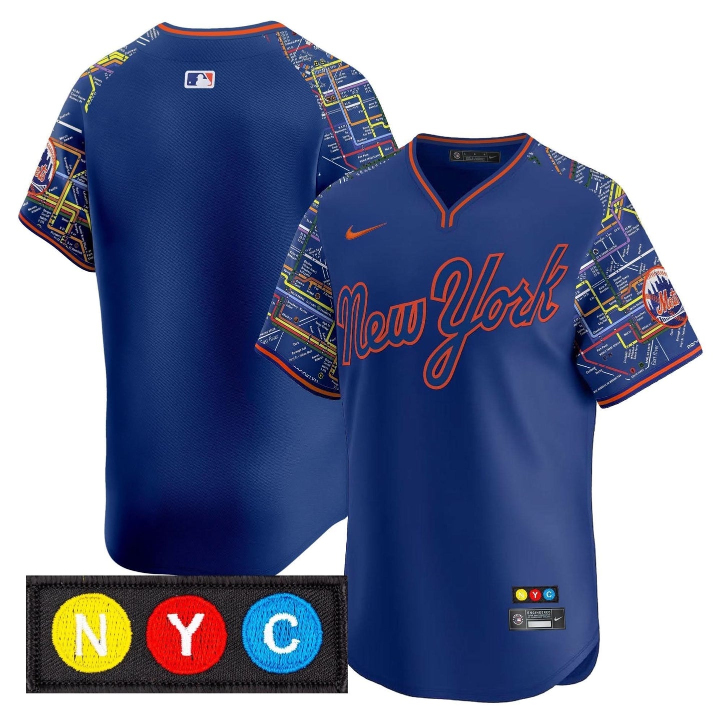 Men's New York Mets Subway Style Vapor Premier Limited Jersey - Stitched