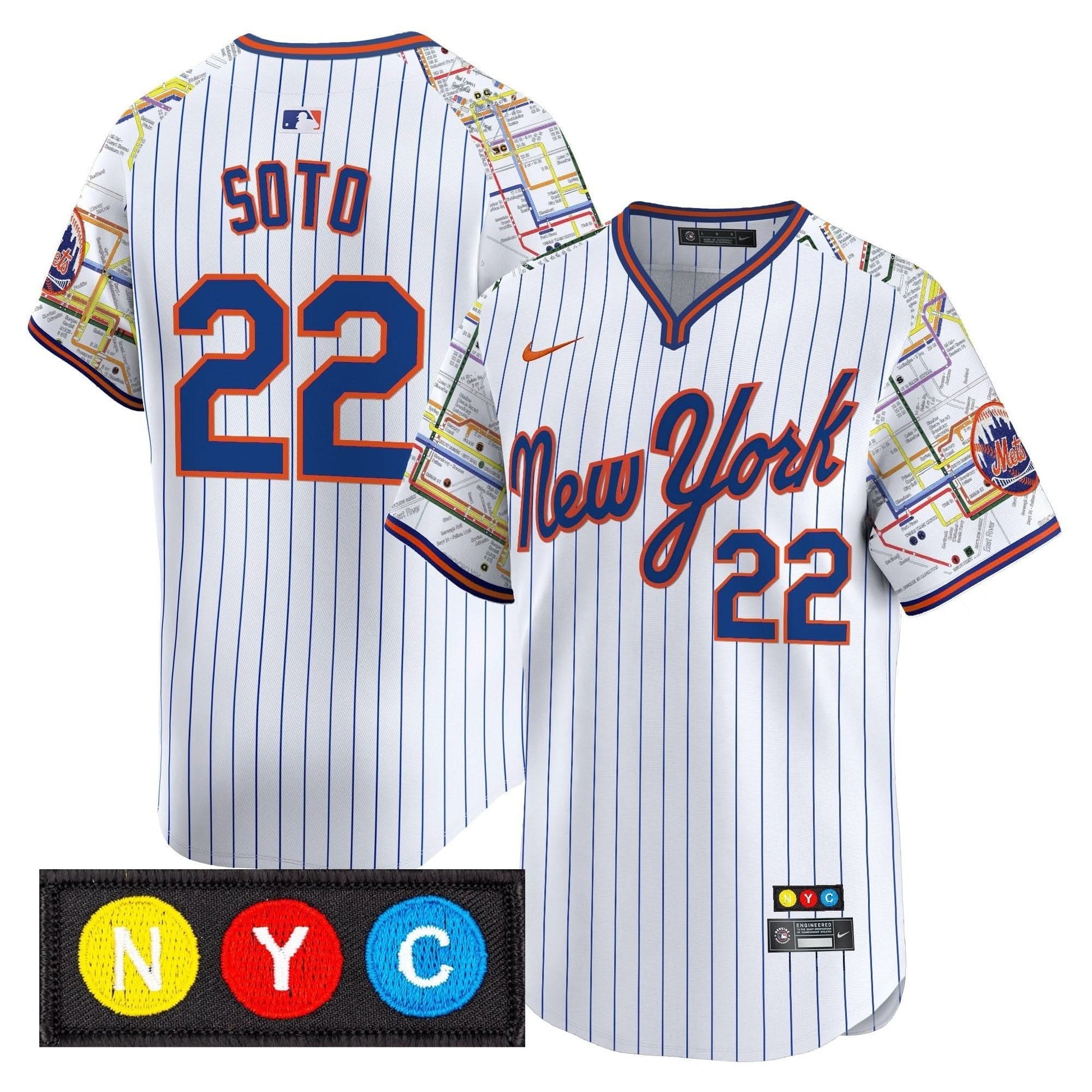 Men's New York Mets Subway Style Vapor Premier Limited Jersey - Stitched