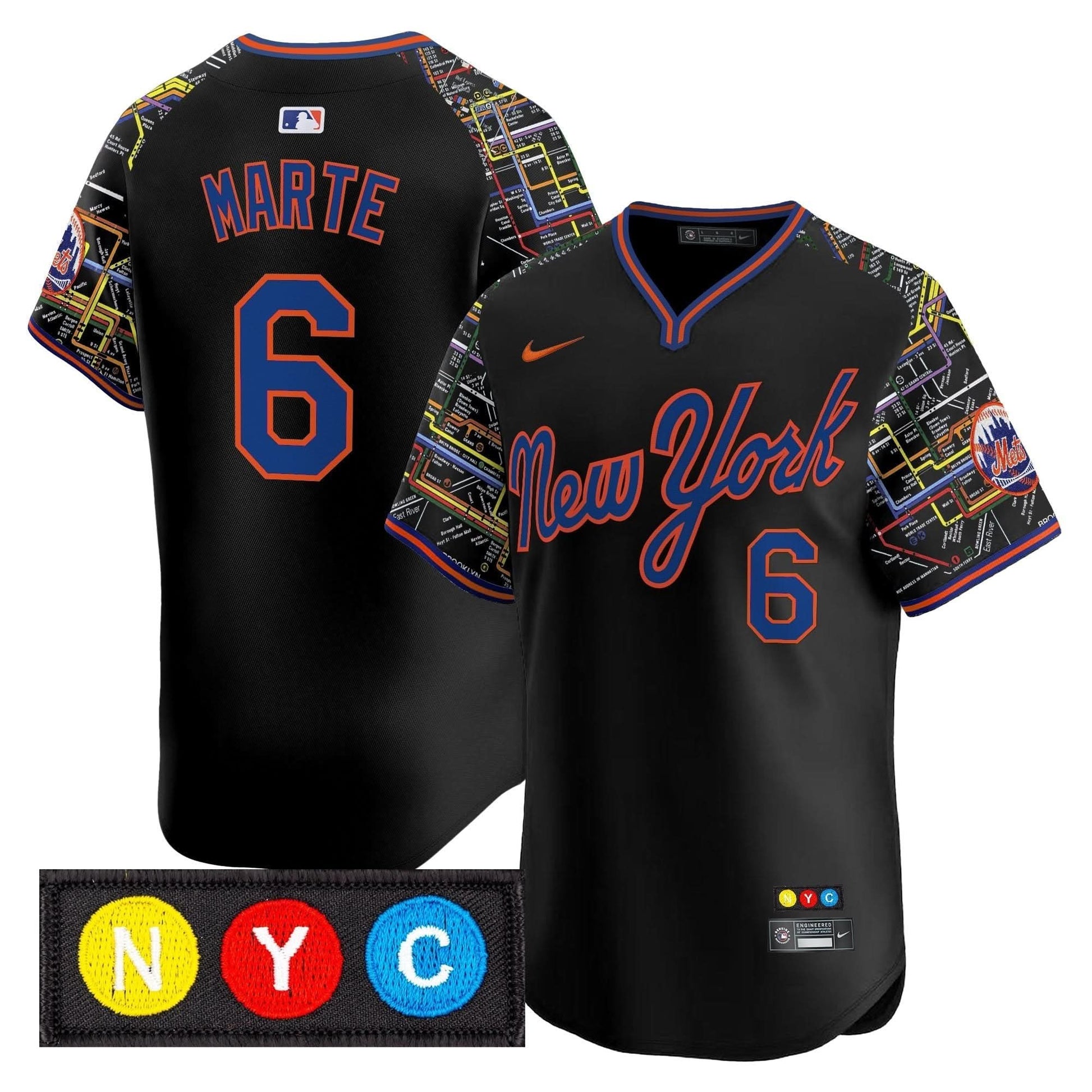 Men's New York Mets Subway Style Vapor Premier Limited Jersey - Stitched