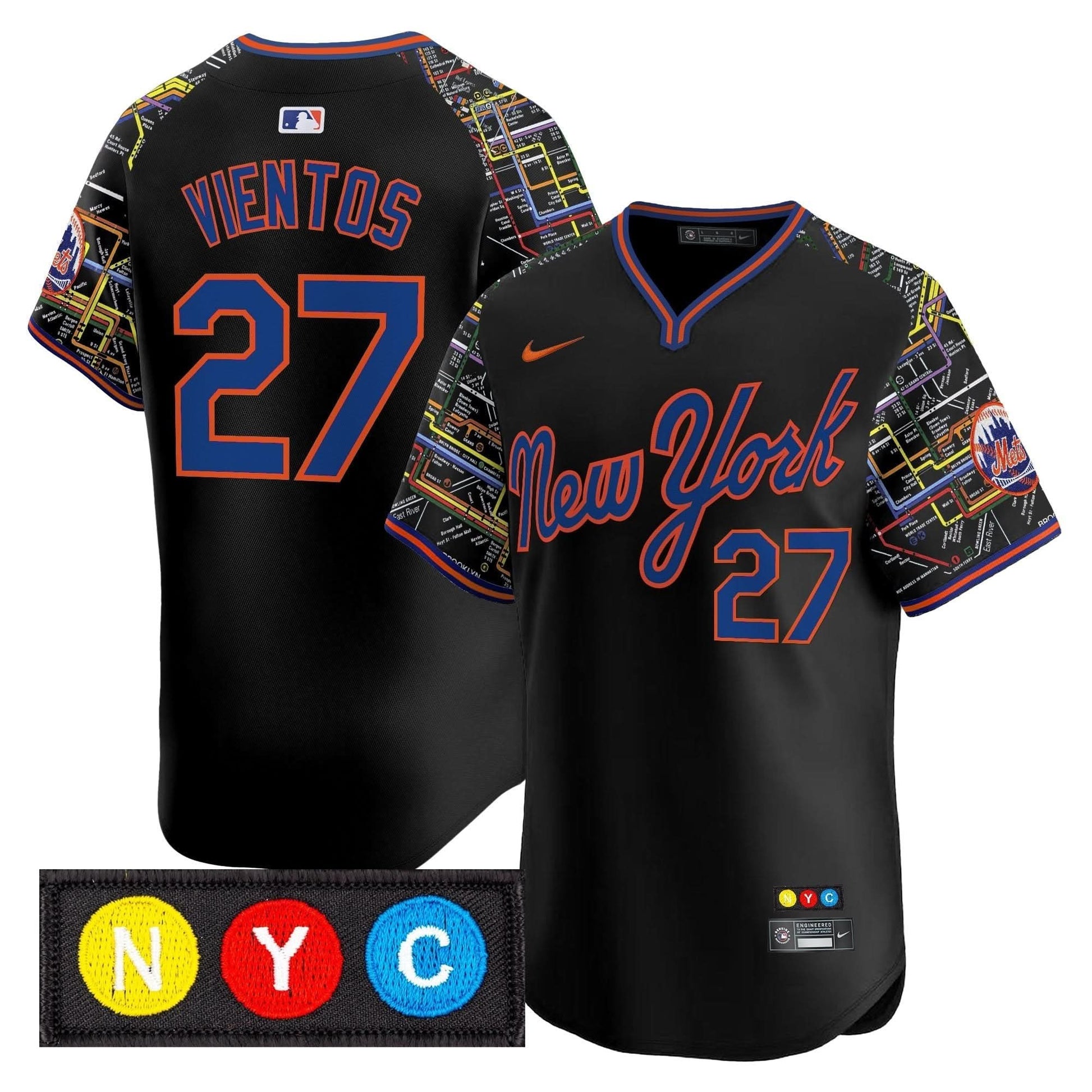 Men's New York Mets Subway Style Vapor Premier Limited Jersey - Stitched