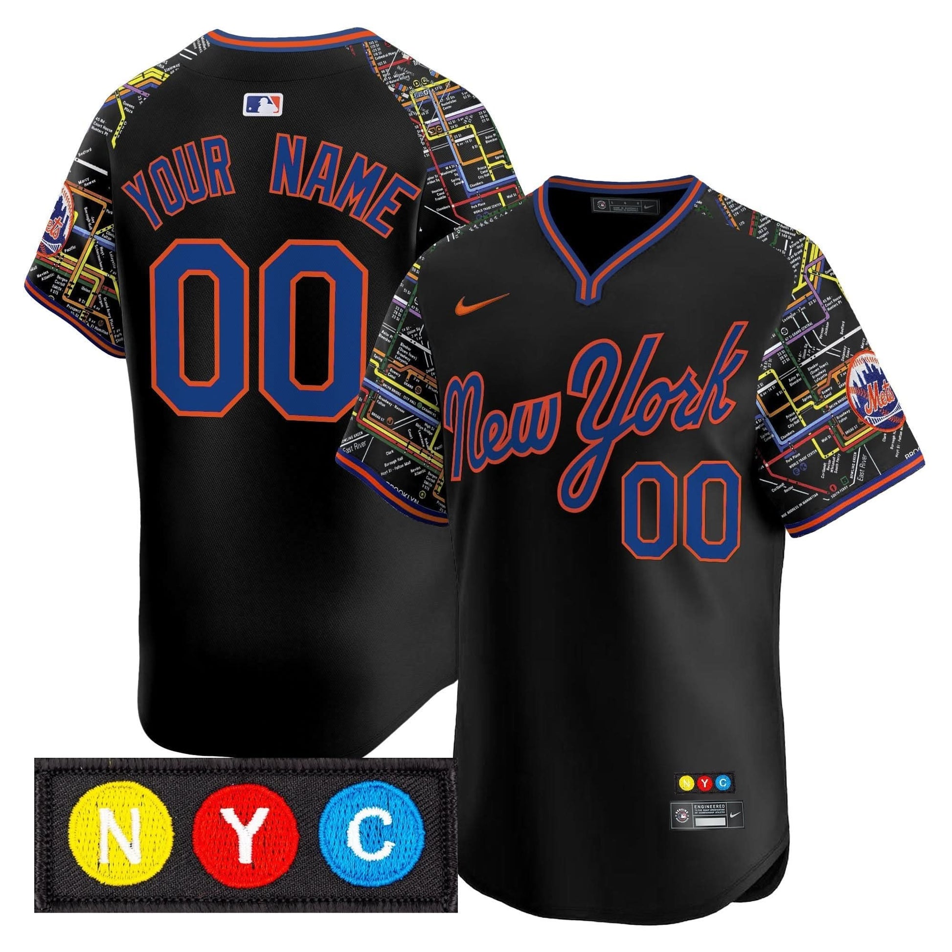 New York Mets Subway Style Vapor Premier Limited Custom Jersey - Stitched
