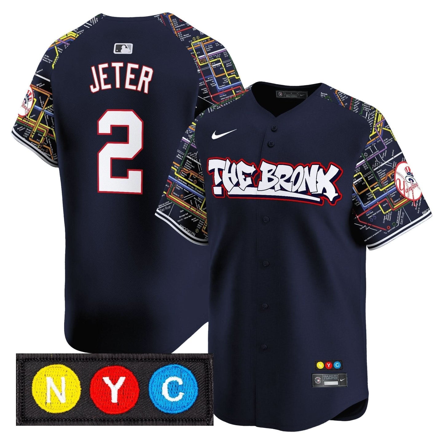 Men's New York Yankees The Bronx Subway Style Vapor Premier Limited Jersey - Stitched