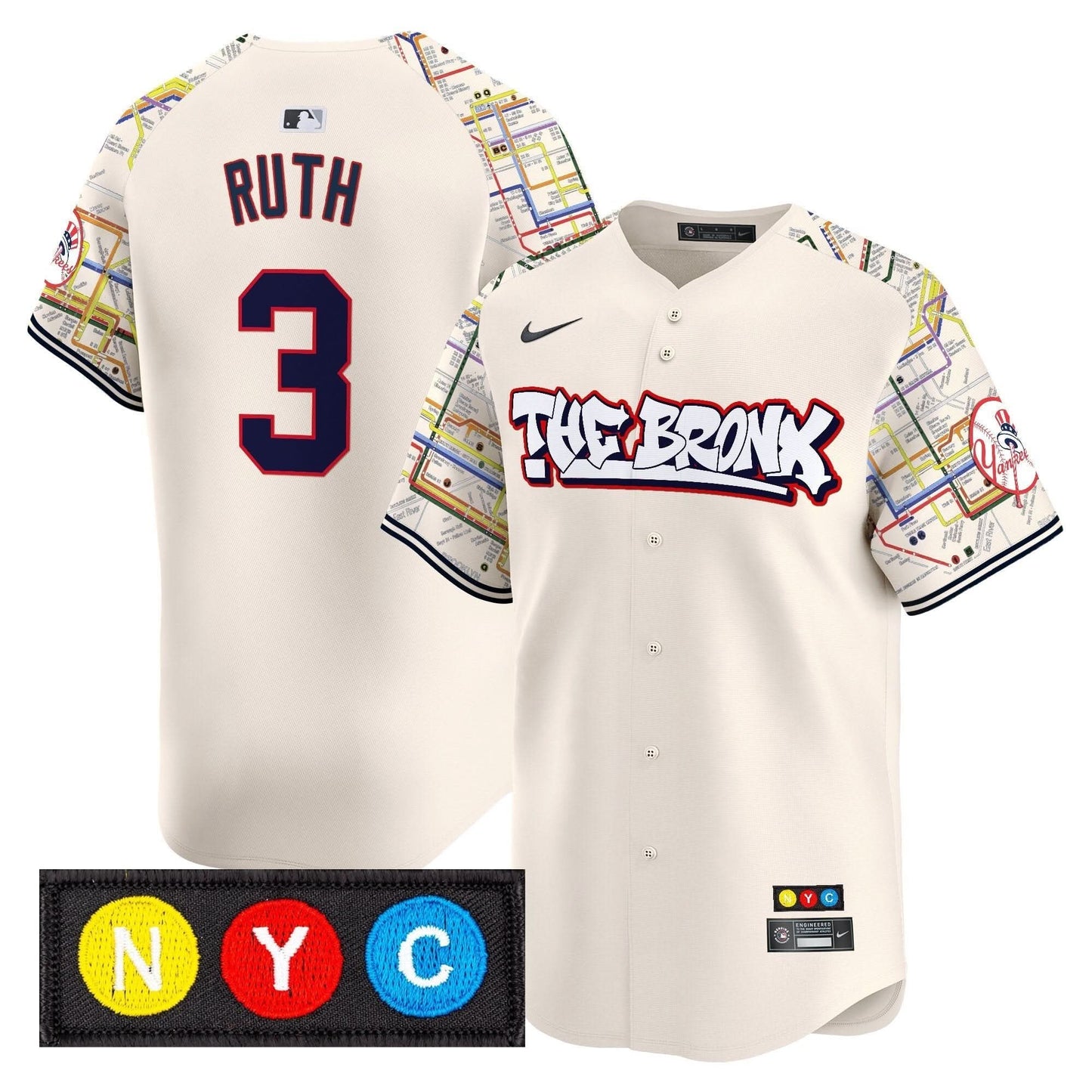 Men's New York Yankees The Bronx Subway Style Vapor Premier Limited Jersey - Stitched