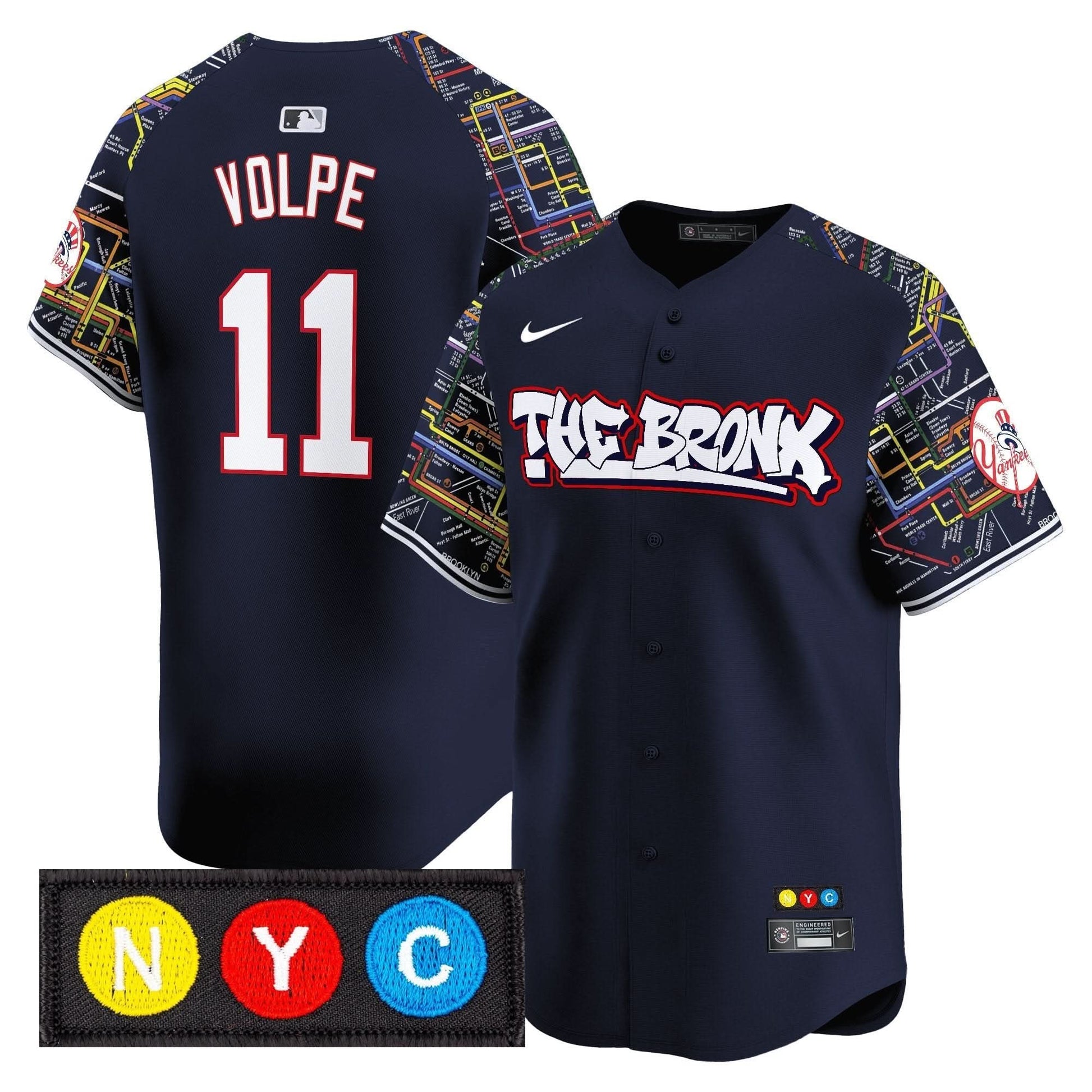 Men's New York Yankees The Bronx Subway Style Vapor Premier Limited Jersey - Stitched