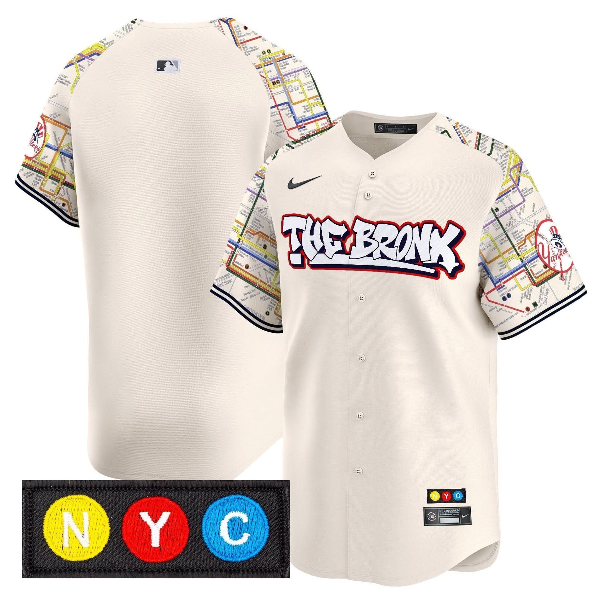 Men's New York Yankees The Bronx Subway Style Vapor Premier Limited Jersey - Stitched