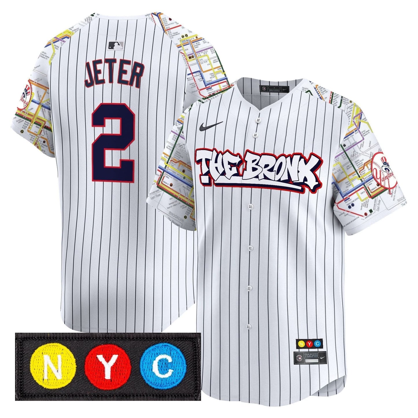 Men's New York Yankees The Bronx Subway Style Vapor Premier Limited Jersey - Stitched