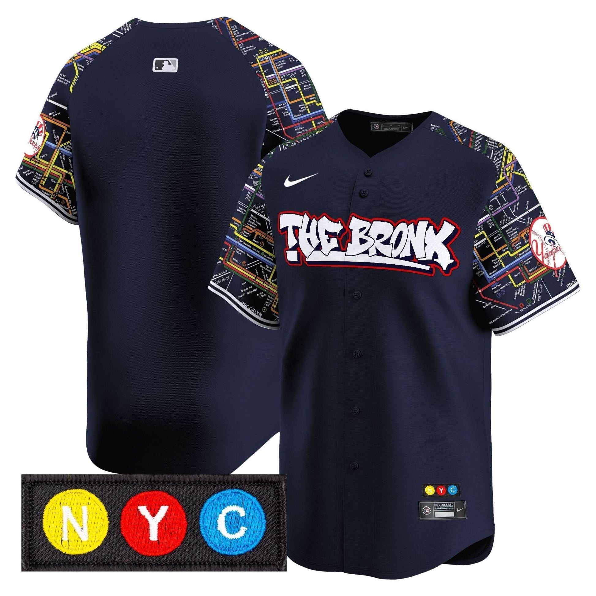 Men's New York Yankees The Bronx Subway Style Vapor Premier Limited Jersey - Stitched