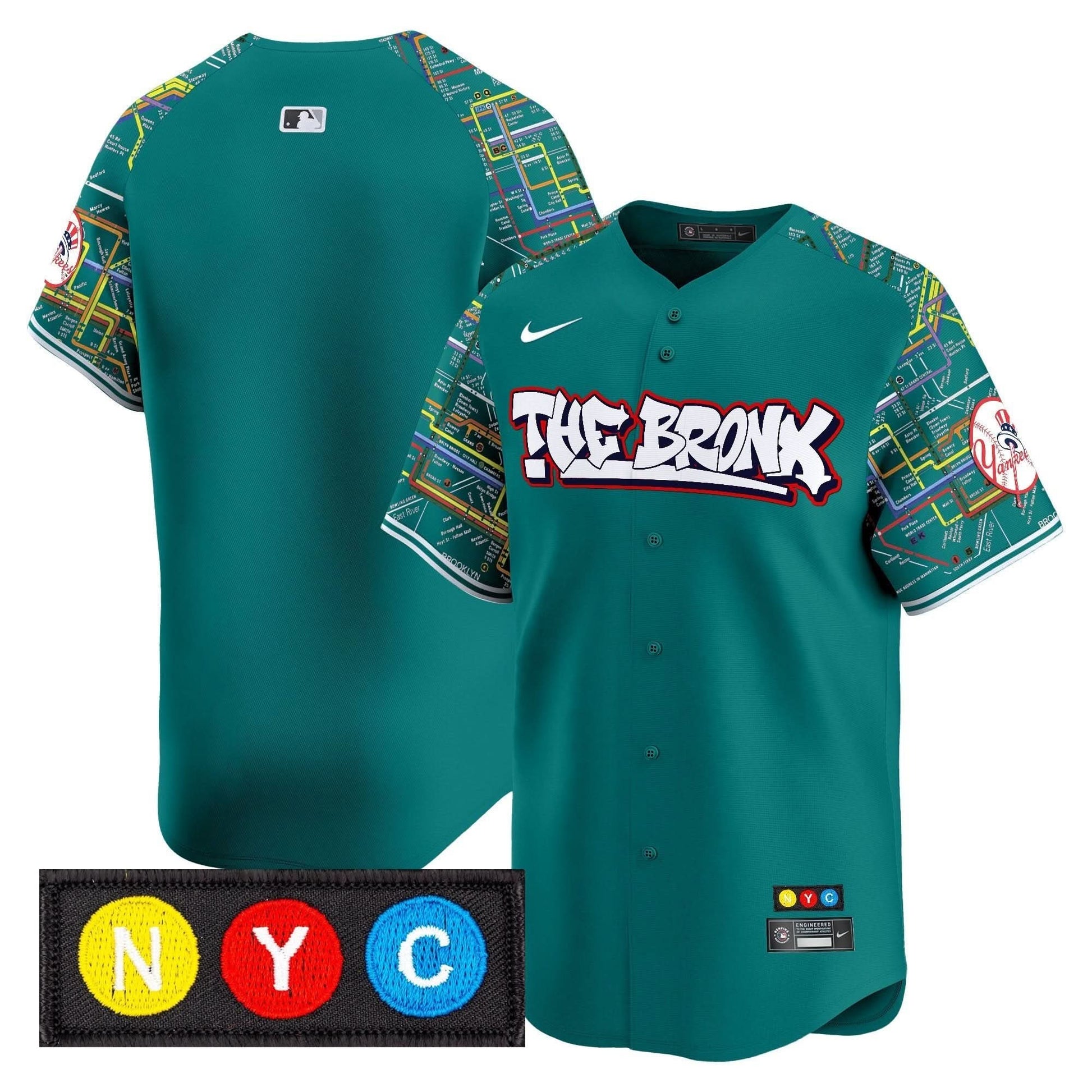 Men's New York Yankees The Bronx Subway Style Vapor Premier Limited Jersey - Stitched