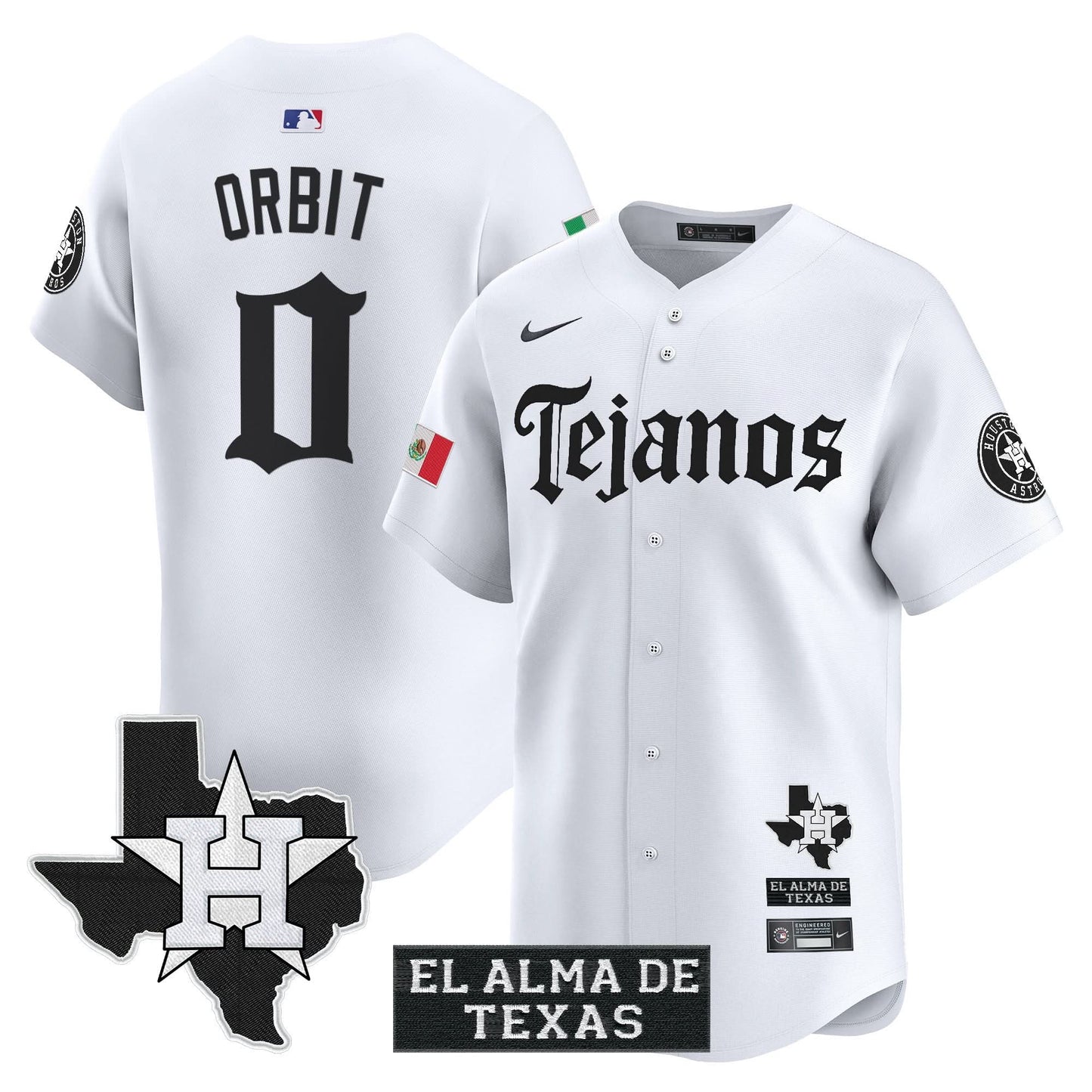Men's Houston Astros Mexico Tejano Barrio Style Vapor Premier Limited Jersey - All Stitched