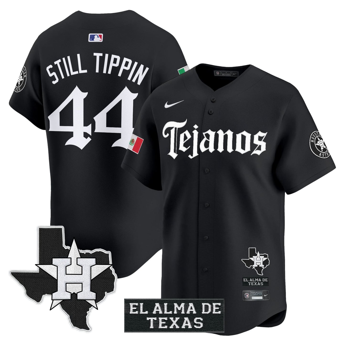 Men's Houston Astros Mexico Tejano Barrio Style Vapor Premier Limited Jersey - All Stitched