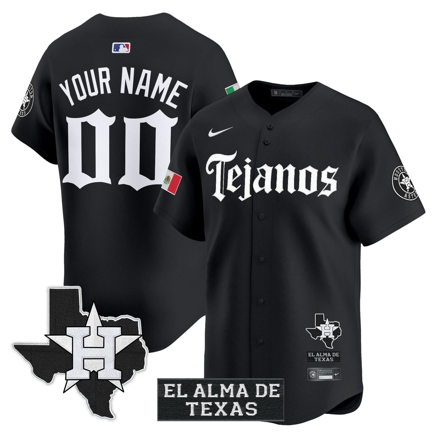 Houston Astros Mexico Tejano Barrio Style Vapor Premier Limited Custom Jersey - All Stitched