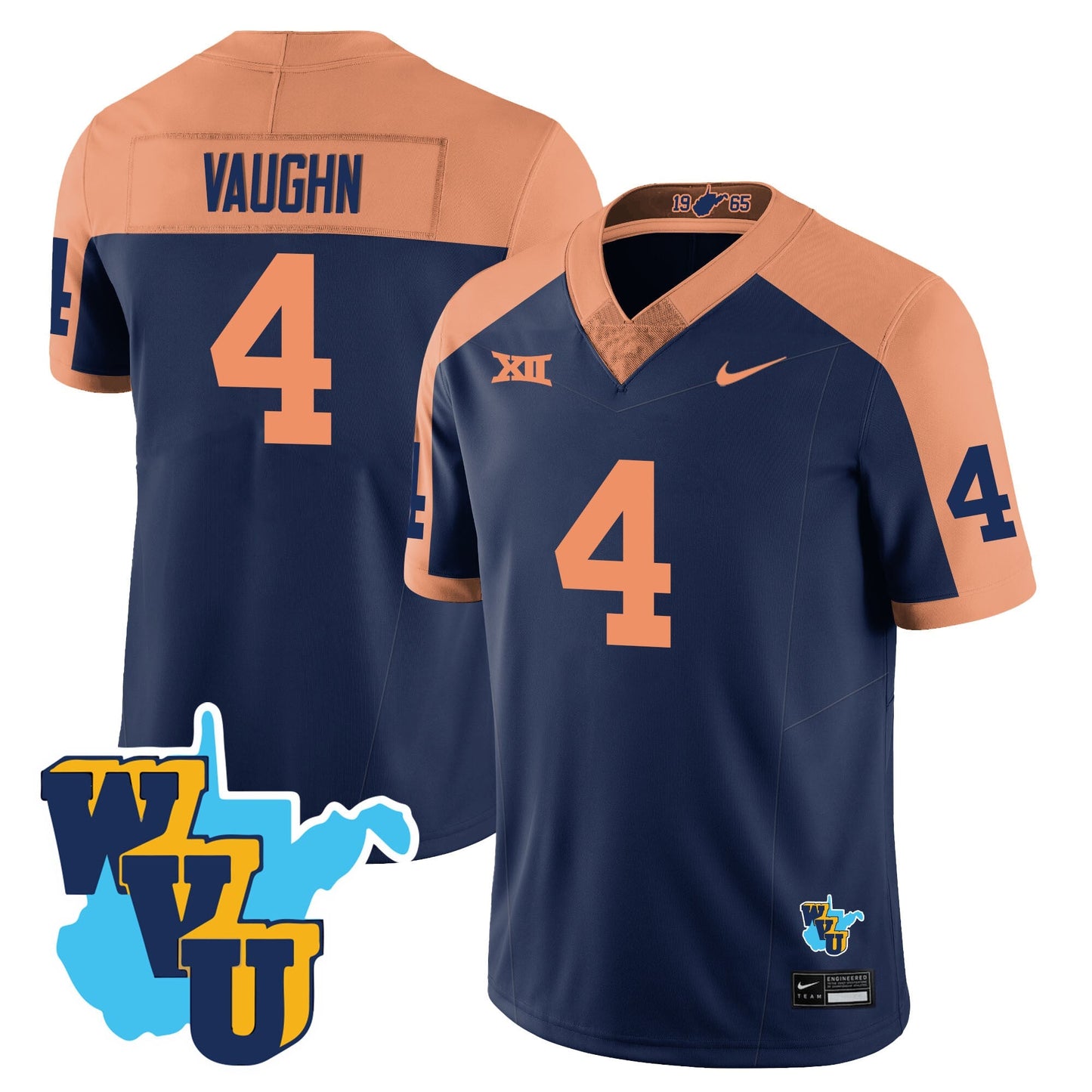 Men's West Virginia Mountaineers 1965-2025 Throwback Jersey - All Stitched