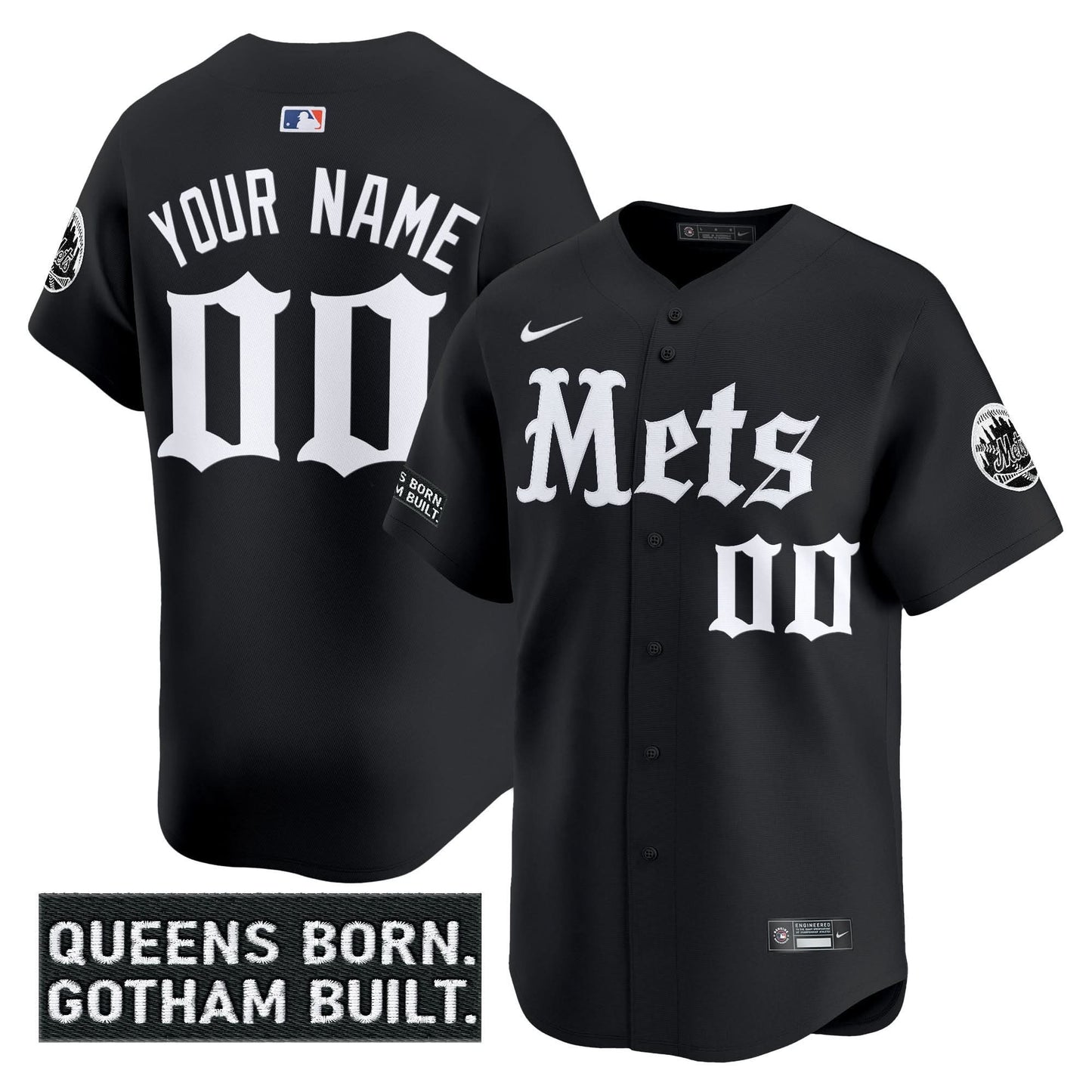 New York Mets 'Gotham Gothic Edition' Vapor Premier Limited Custom Jersey - All Stitched