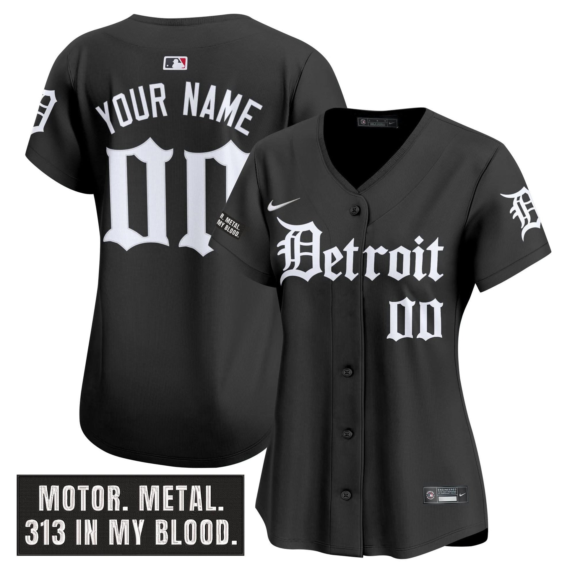 Detroit Tigers 'Motor Gothic Edition' Vapor Premier Limited Custom Jersey - All Stitched