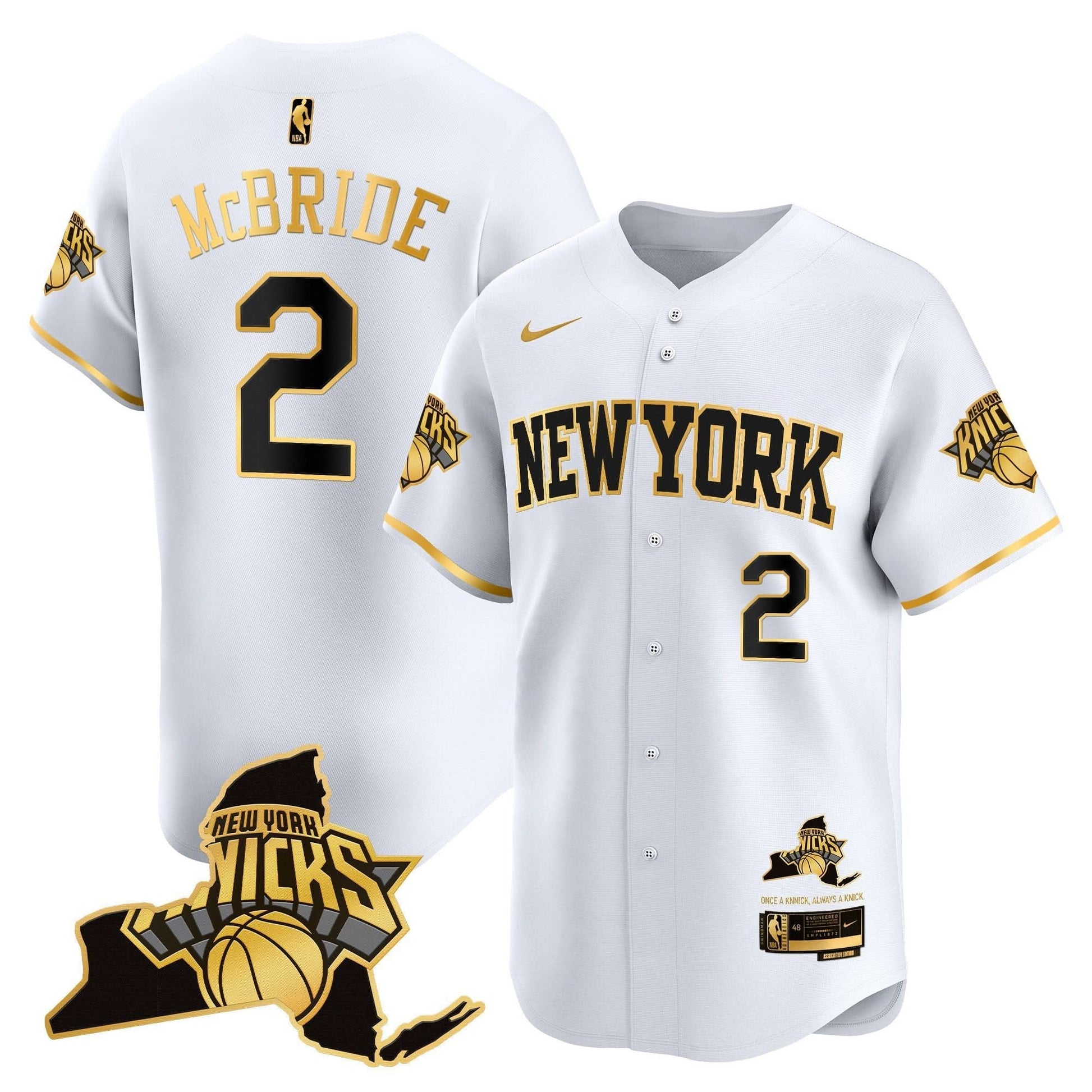 Men's New York Knicks Vapor Baseball Jersey - All Stitched