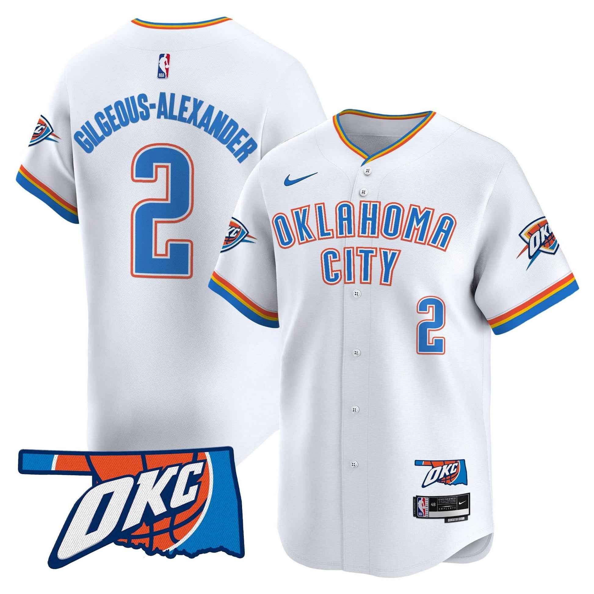 Men's Oklahoma City Thunder Vapor Baseball Jersey - All Stitched