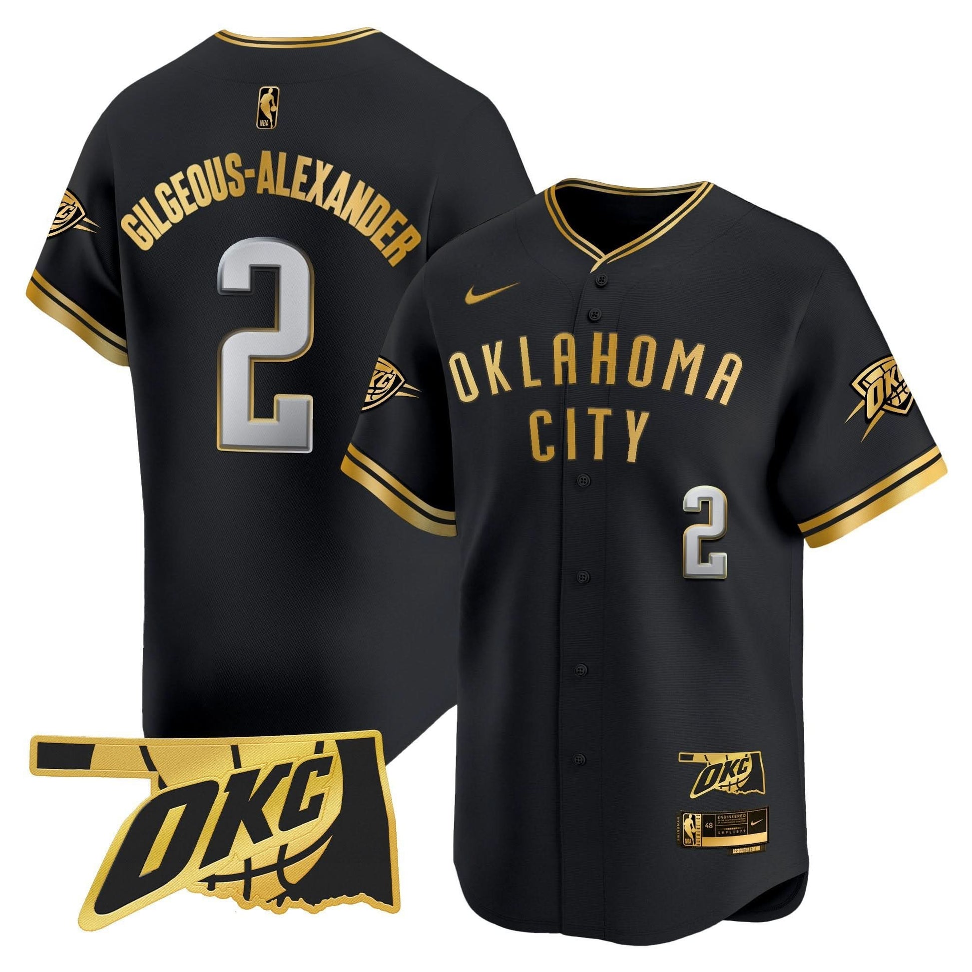 Men's Oklahoma City Thunder Vapor Baseball Jersey - All Stitched