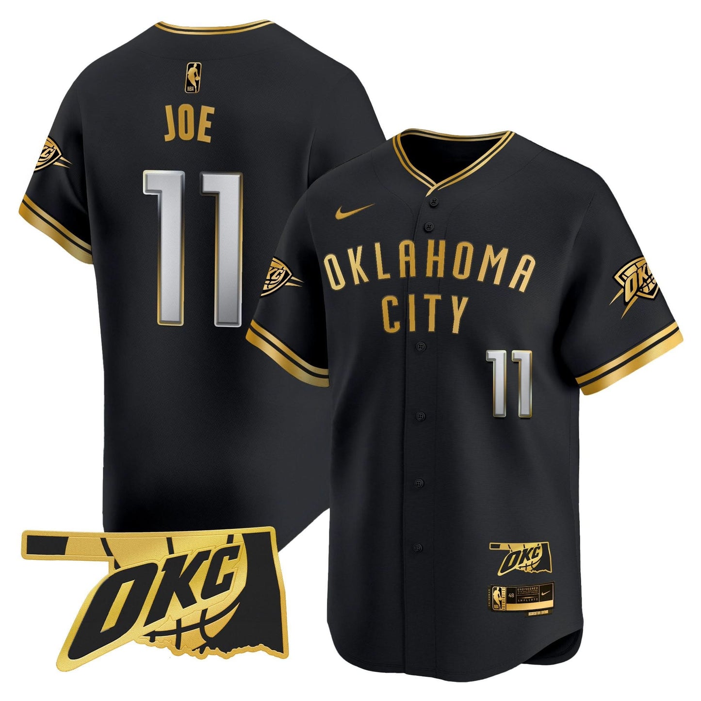 Men's Oklahoma City Thunder Vapor Baseball Jersey - All Stitched