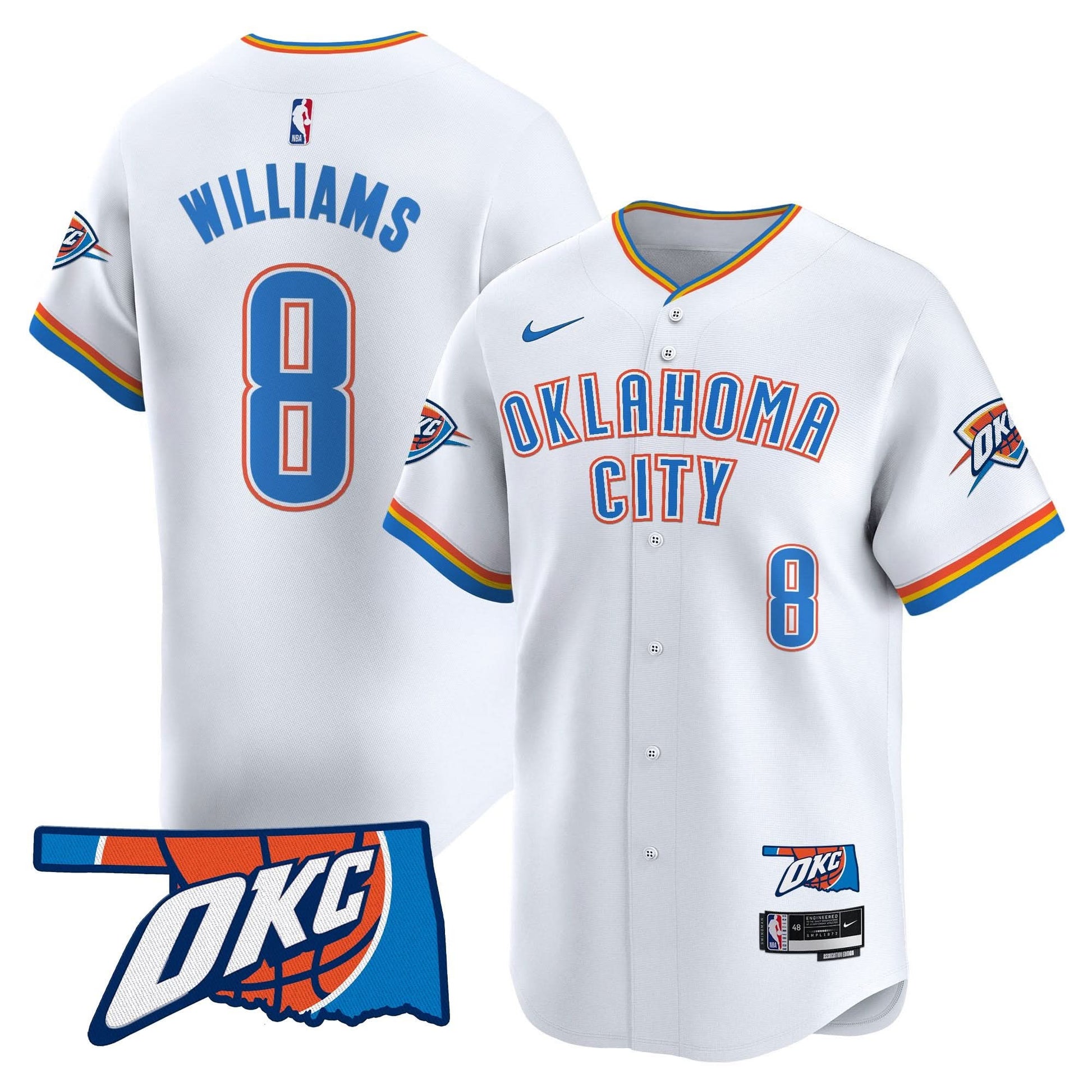 Men's Oklahoma City Thunder Vapor Baseball Jersey - All Stitched