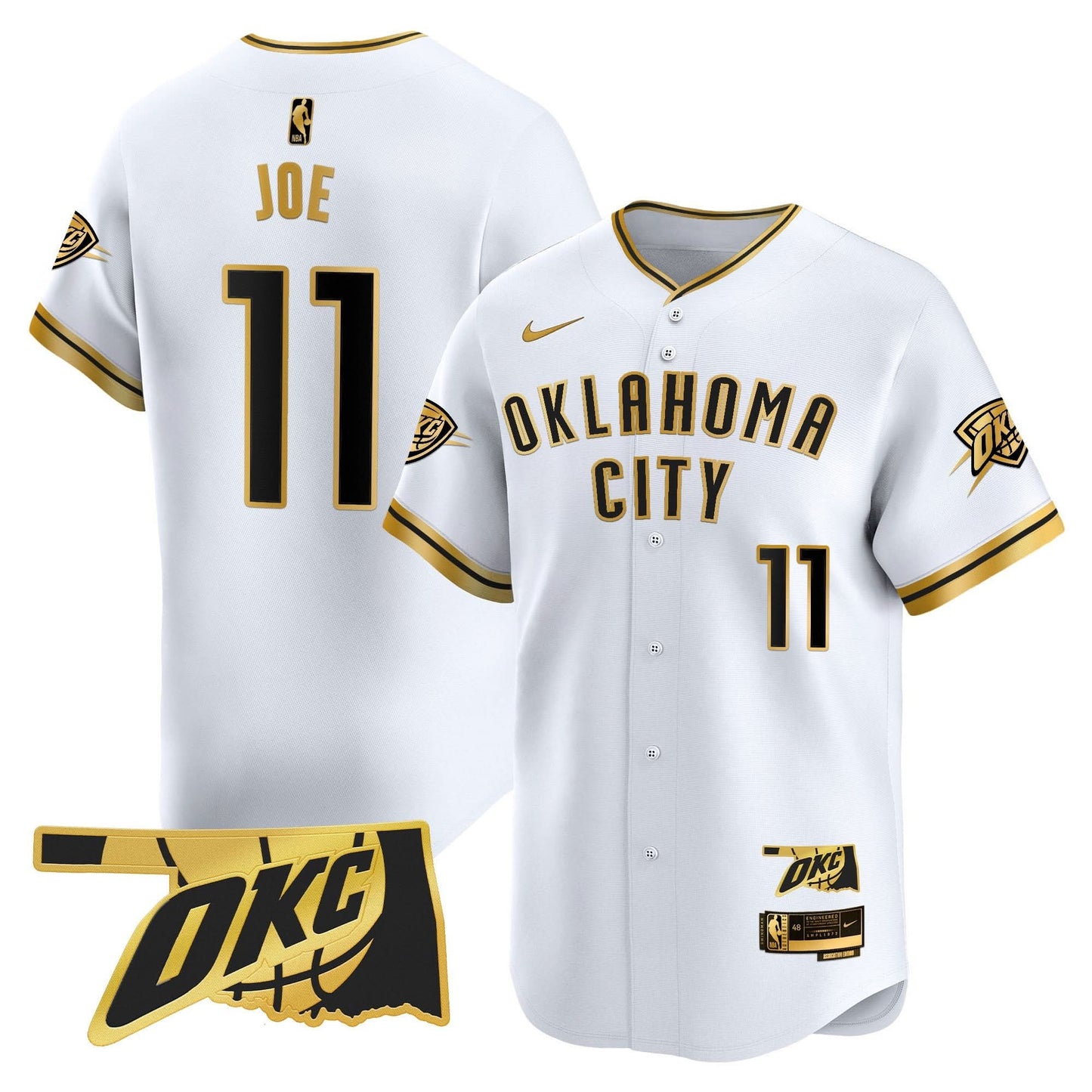 Men's Oklahoma City Thunder Vapor Baseball Jersey - All Stitched