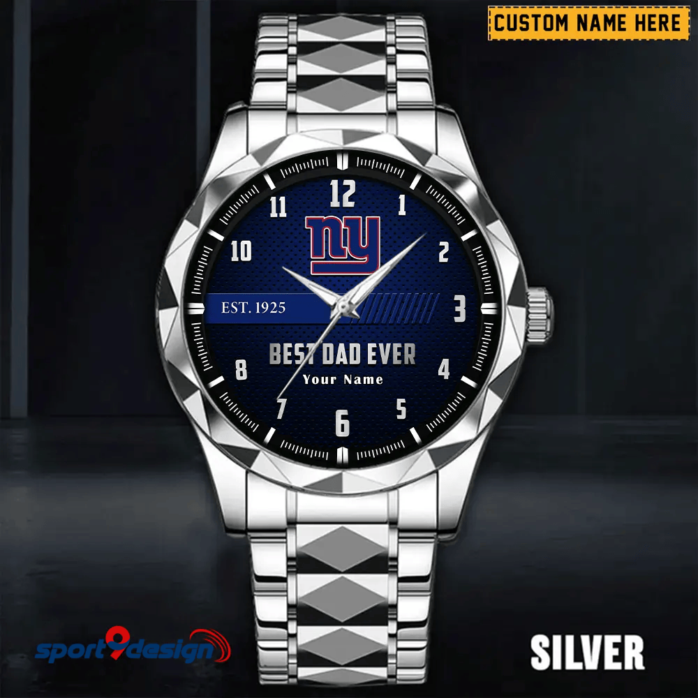 New York Giants Best Dad Ever Luxury Diamond Men Watch Father's Day Gift