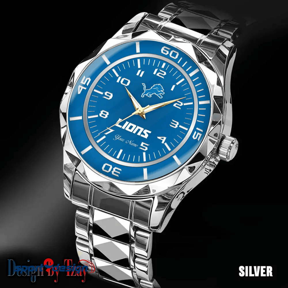 Detroit Lions Best Dad Ever Luxury Diamond Men Watch Father's Day Gift