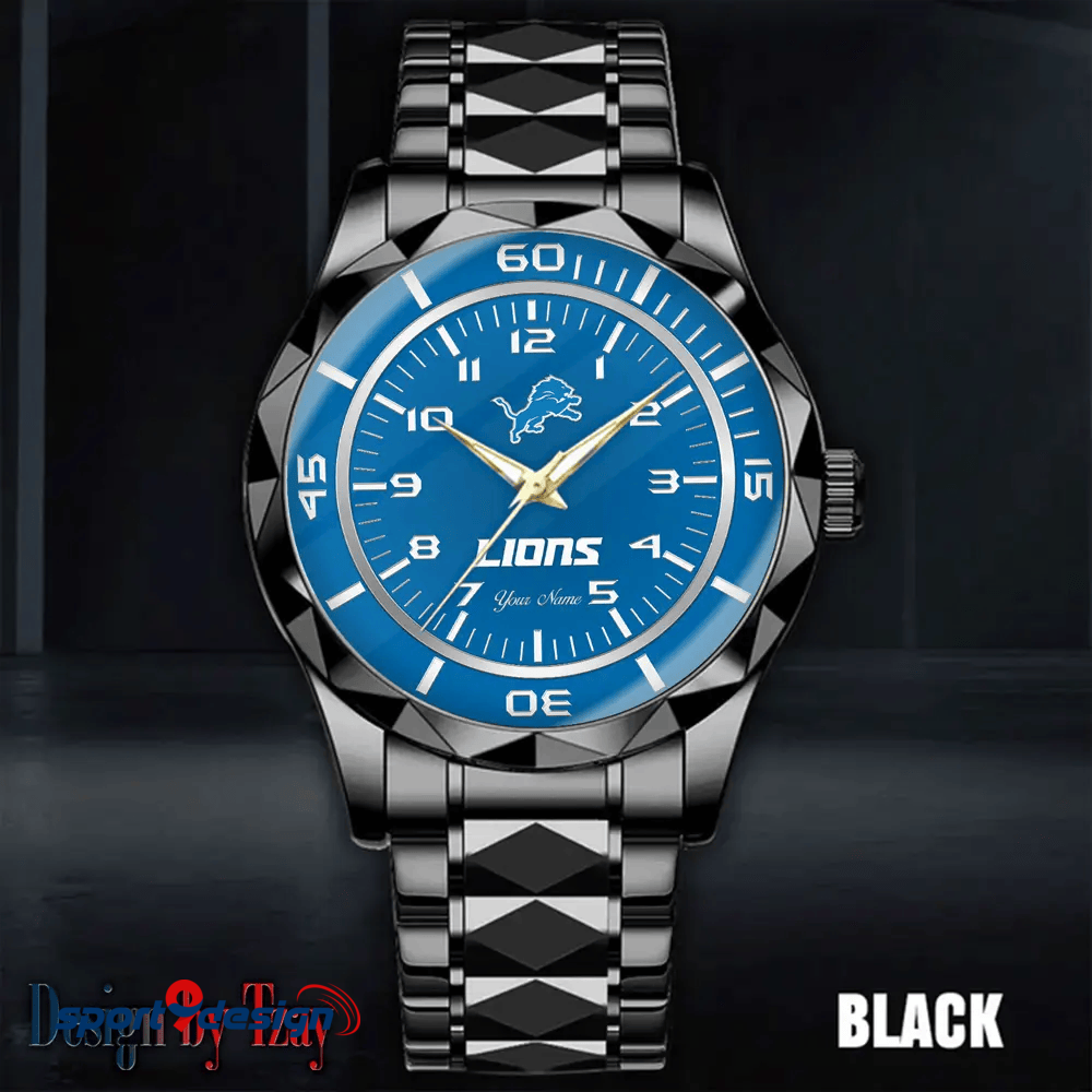 Detroit Lions Best Dad Ever Luxury Diamond Men Watch Father's Day Gift
