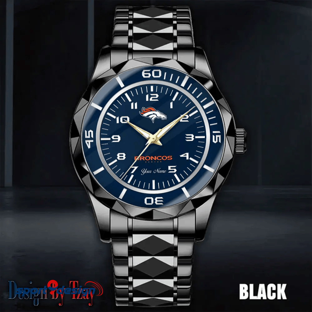 Denver Broncos Best Dad Ever Luxury Diamond Men Watch Father's Day Gift
